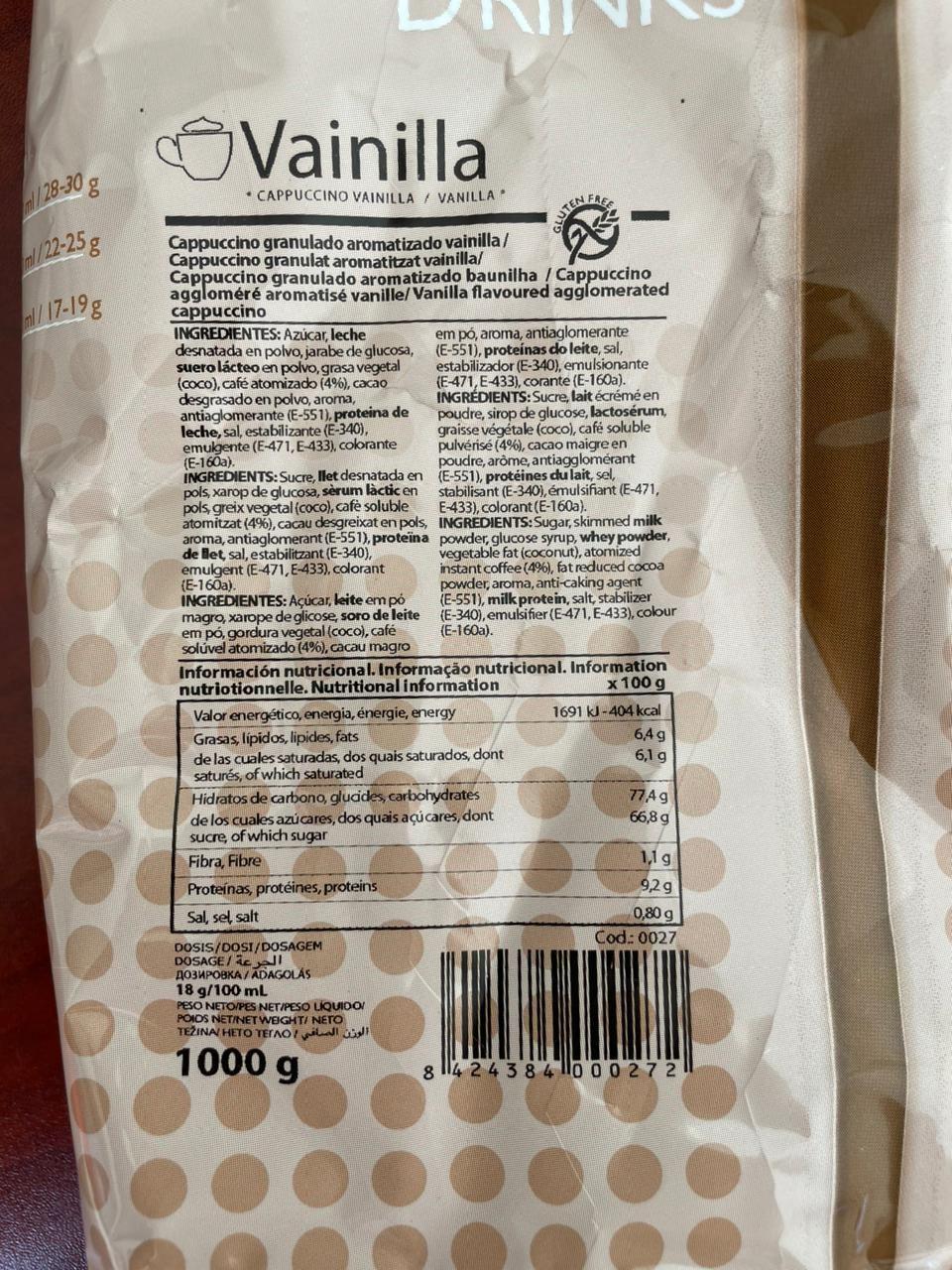 Cappuccino Vainilla Vending de 1 KG Simat-2