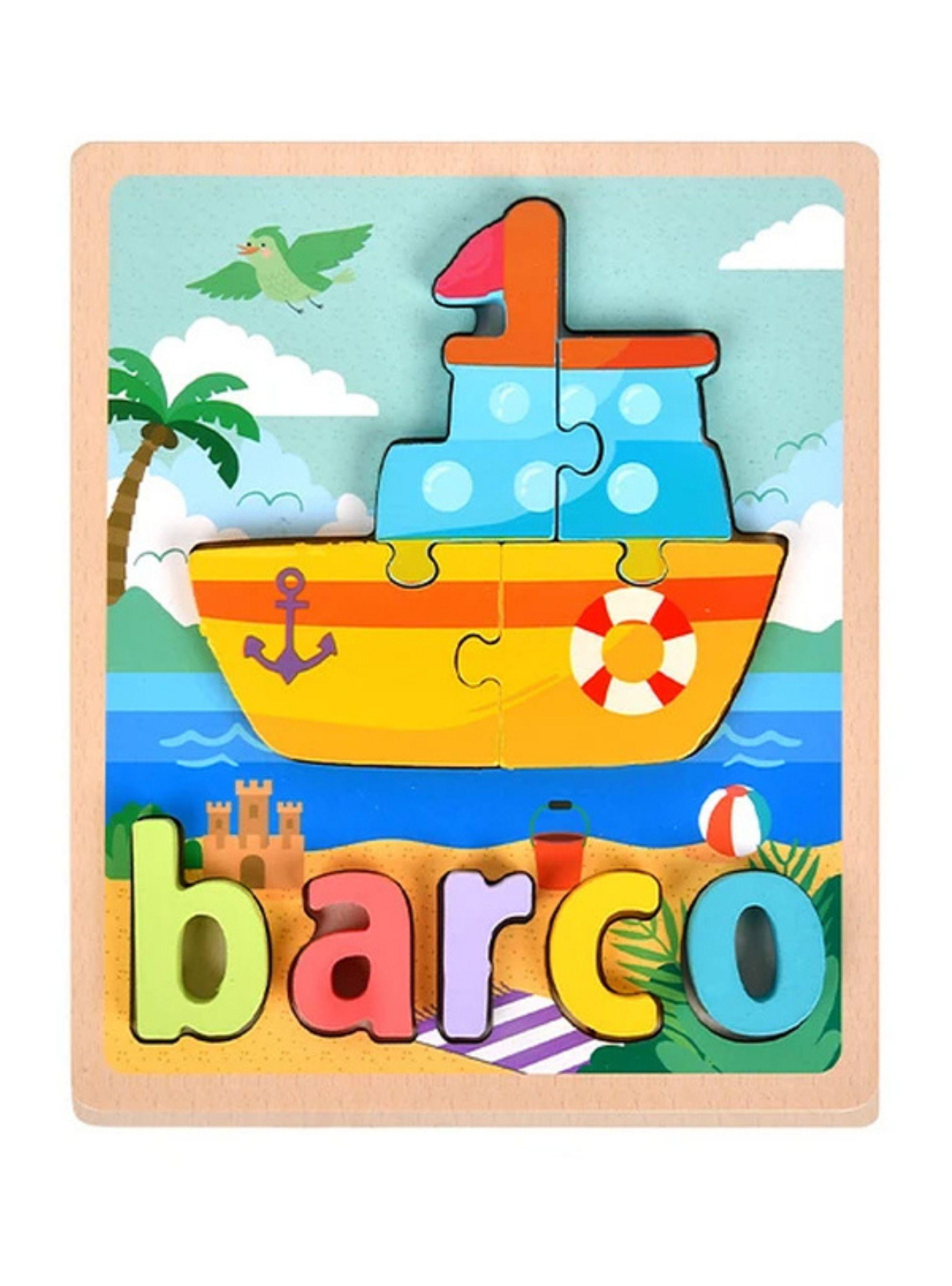 Puzzle Encaje Madera Letra Dibujo Rompecabeza Didactico-1