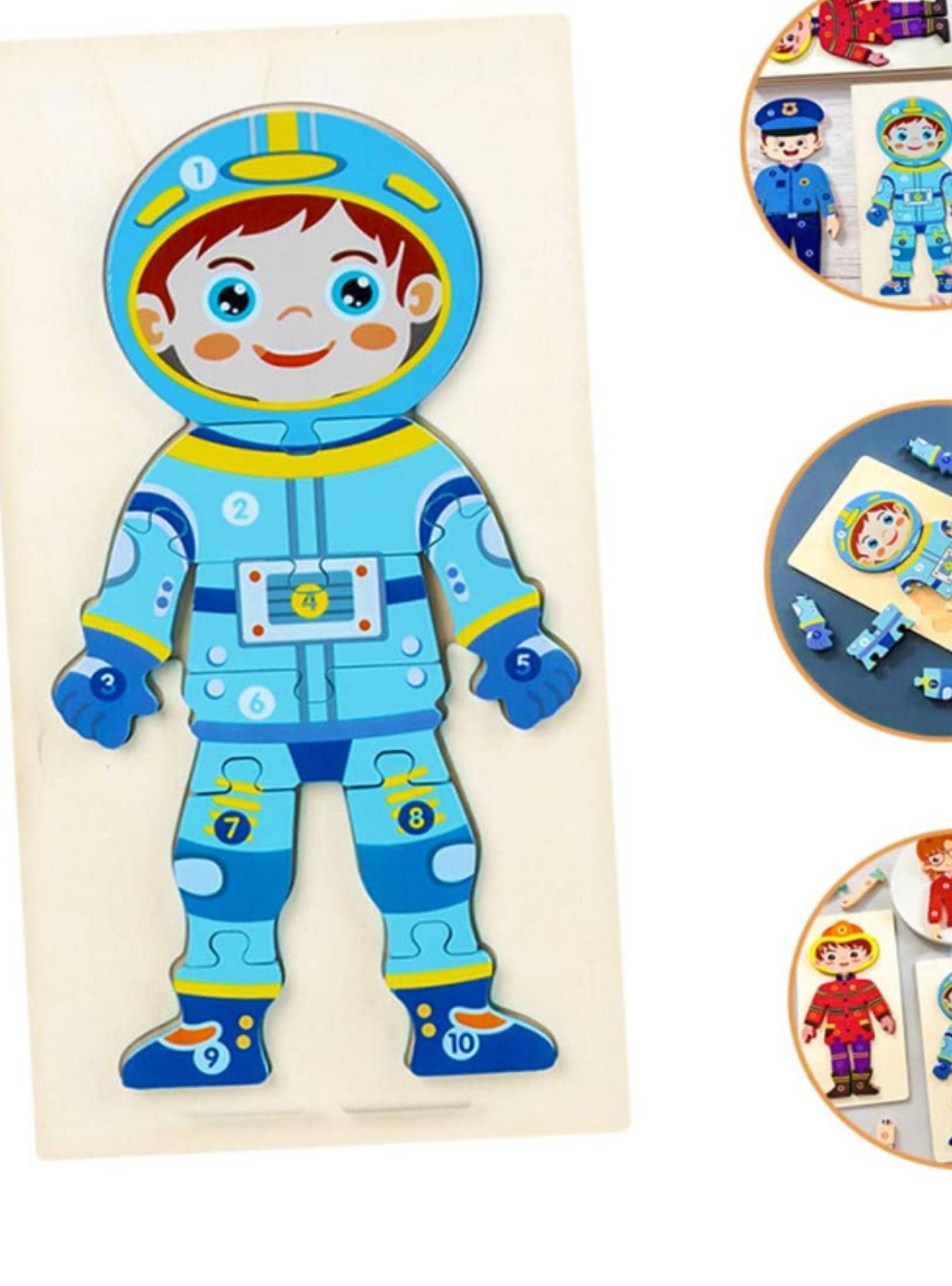 Puzzle Rompecabezas De Madera Encaje Didactico Profesiones-3