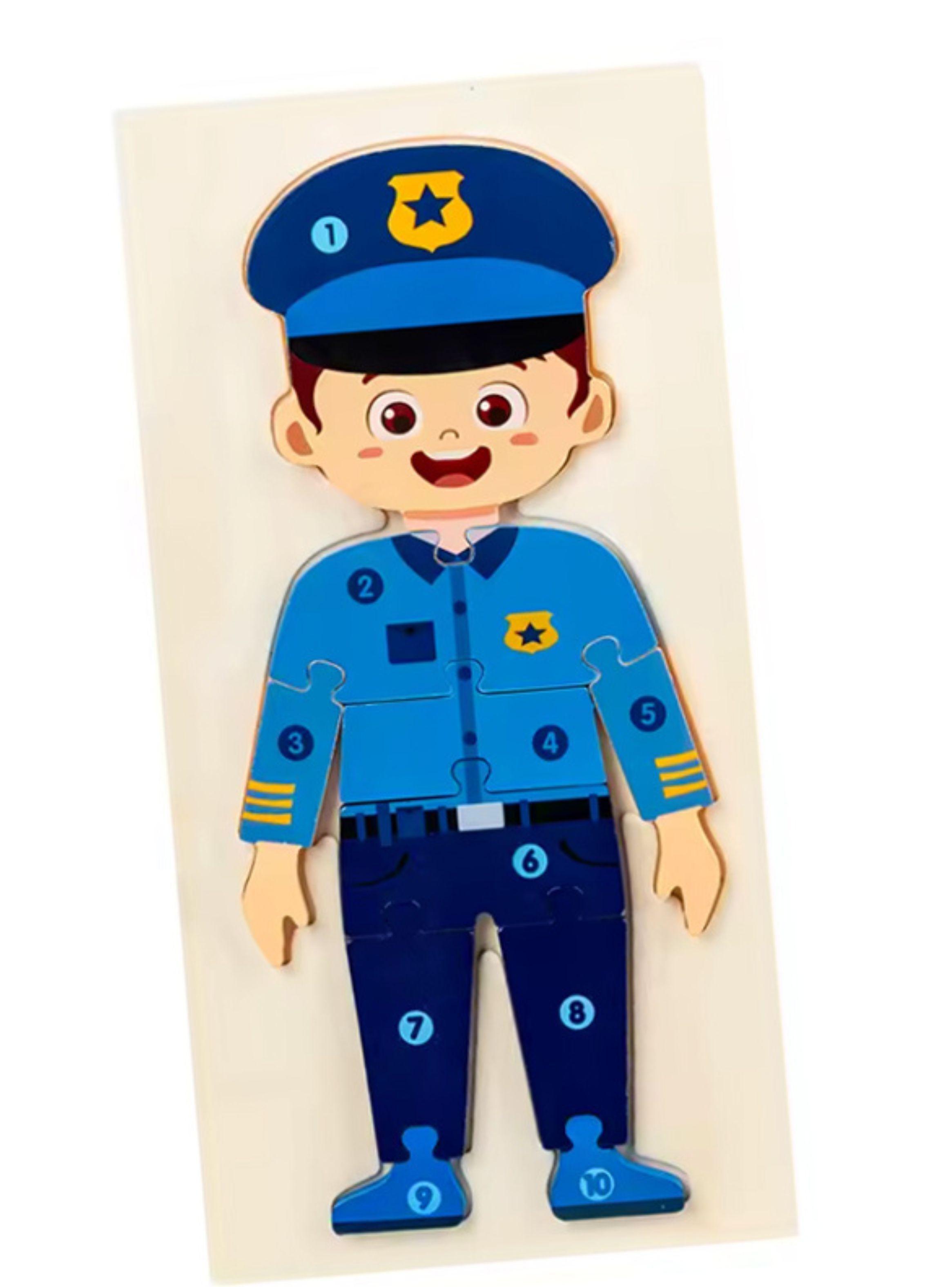 Puzzle Rompecabezas De Madera Encaje Didactico Profesiones-0