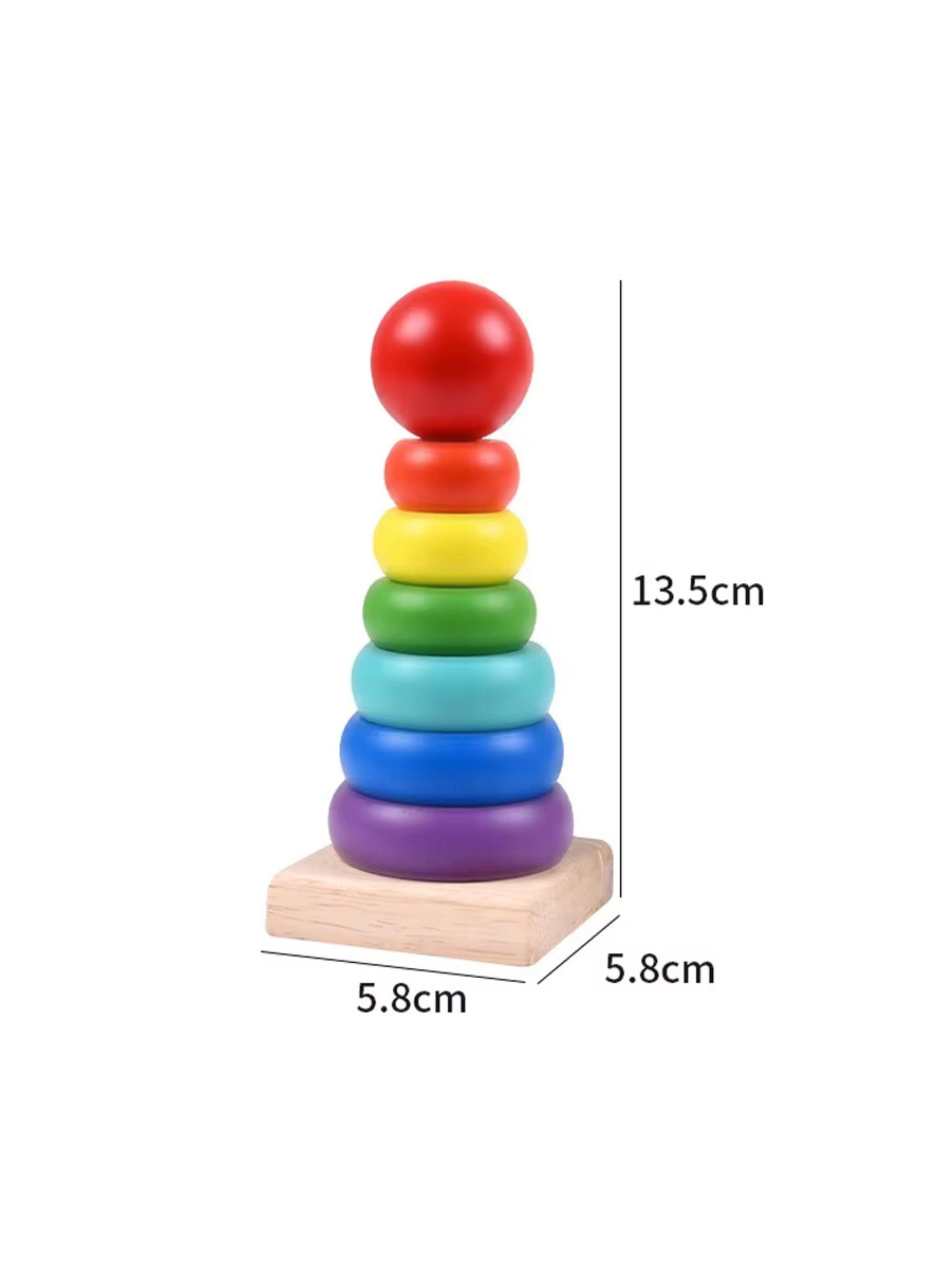 Torre De Madera Encaje Juguete Didactico Apilable -1