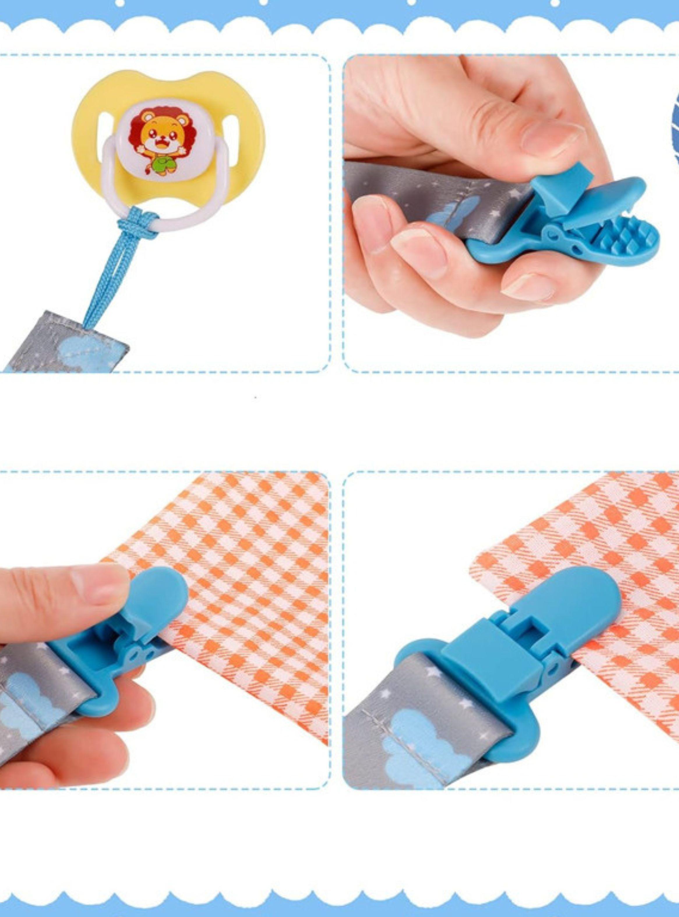 Porta Chupete De Cinta Clips De Tela Para Bebé Afirma Tete-2