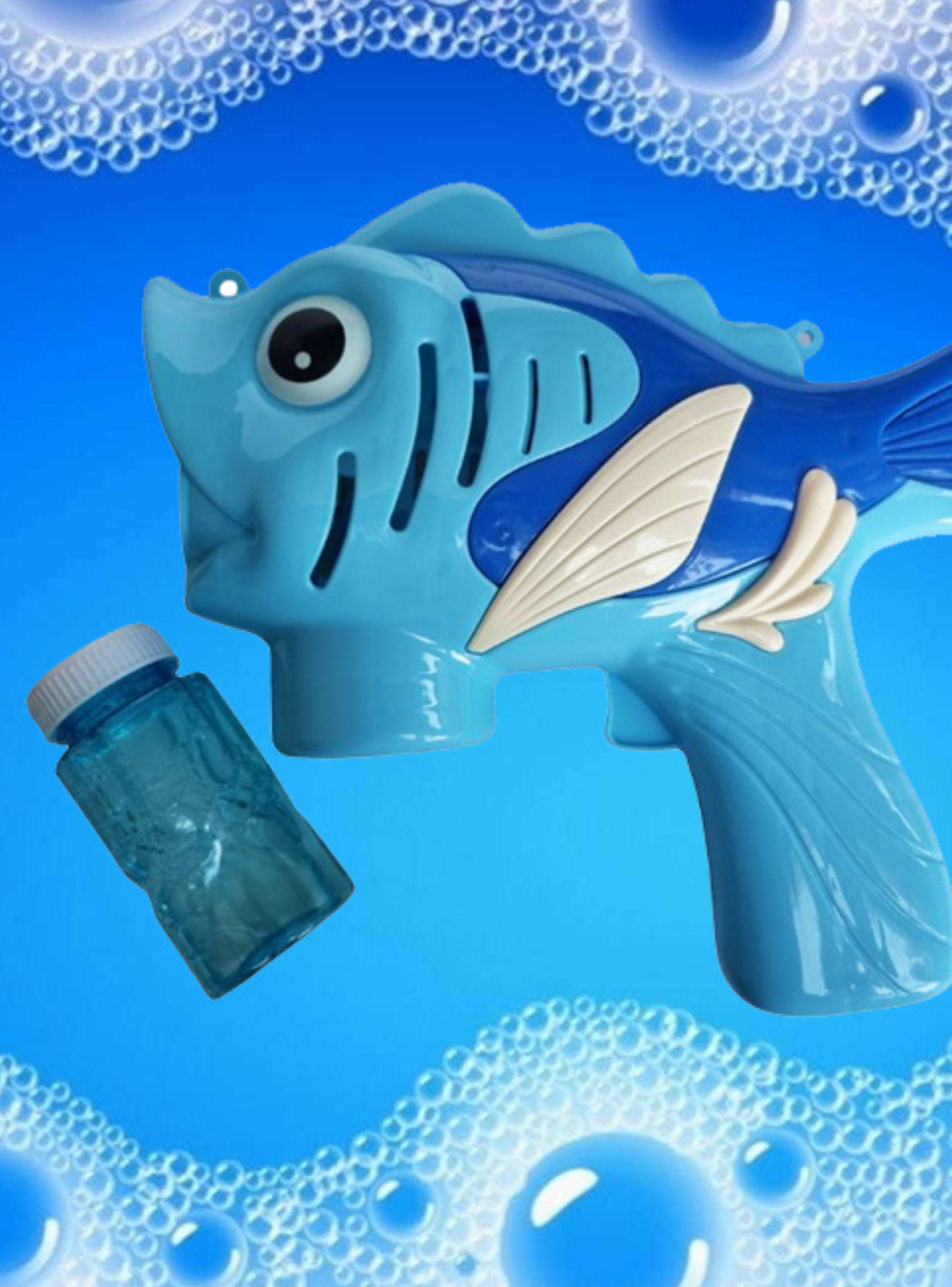 Pistola Lanza Burbujas Pez Juguete Aire Libre Niños +liquido-3