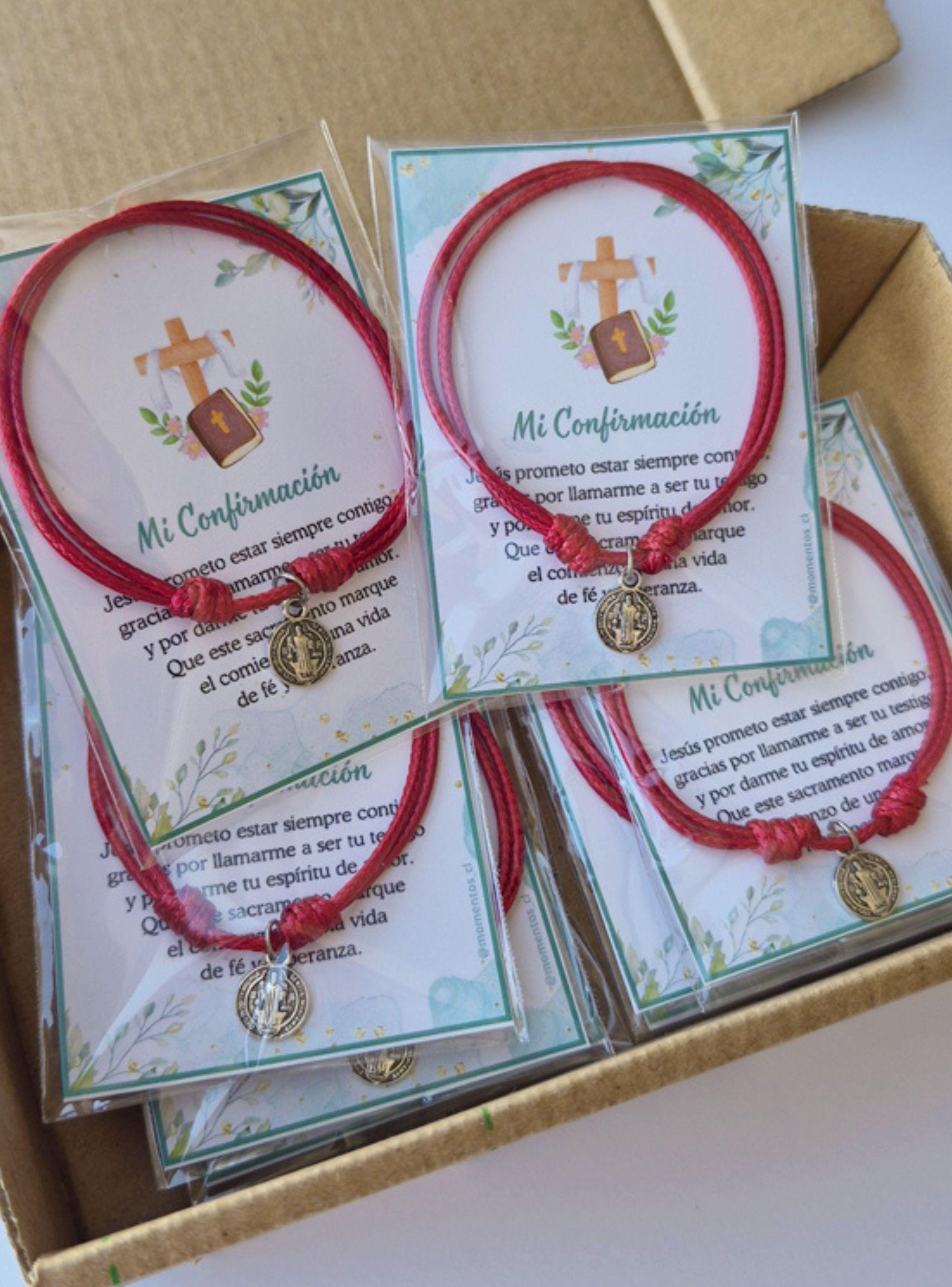 Recuerdos Encintados Confirmacion 12 Pulseras + Tarjetas-2
