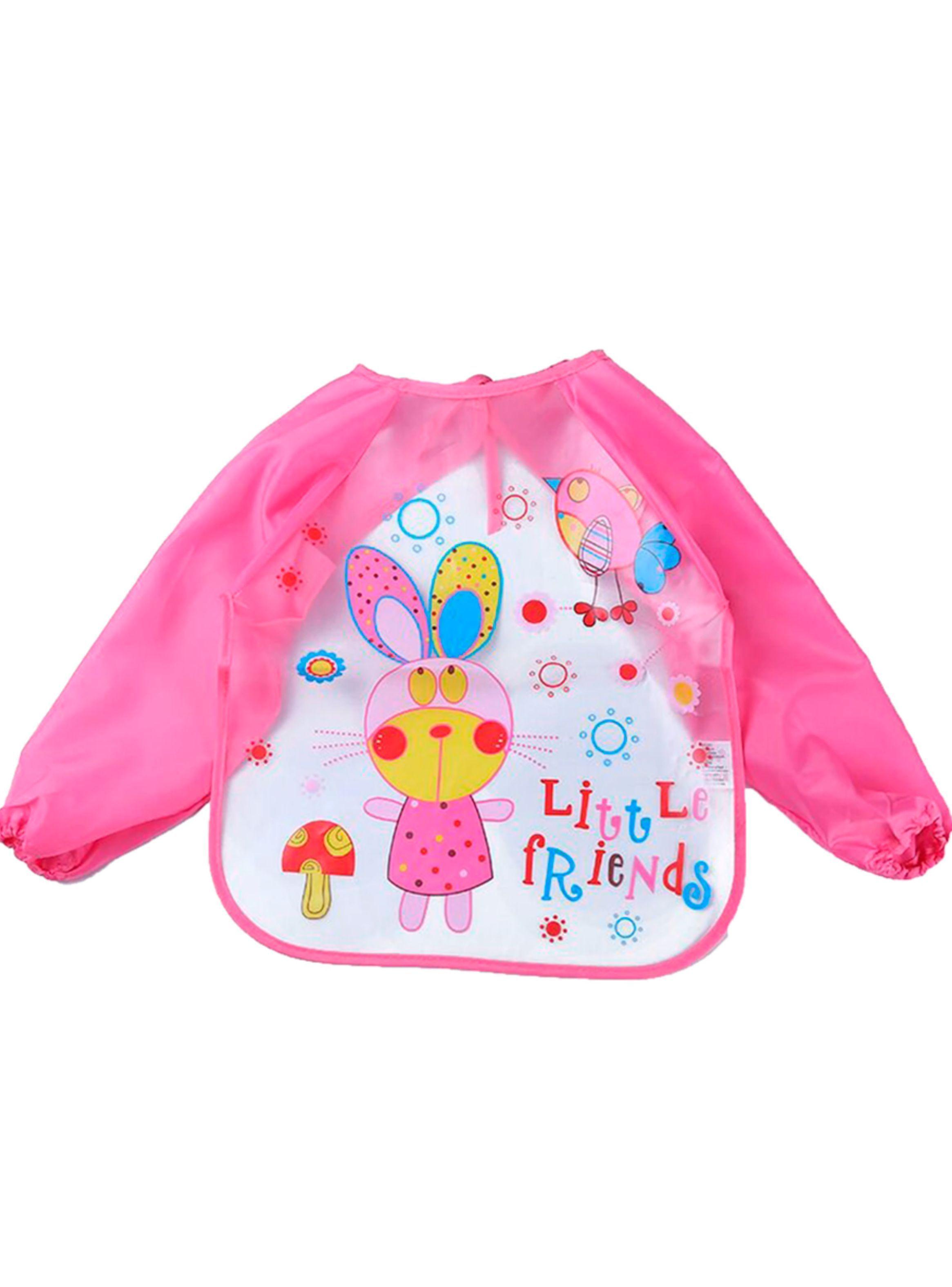 Babero Impermeable Bebe Pechera Niño Ajustable Con Mangas-0
