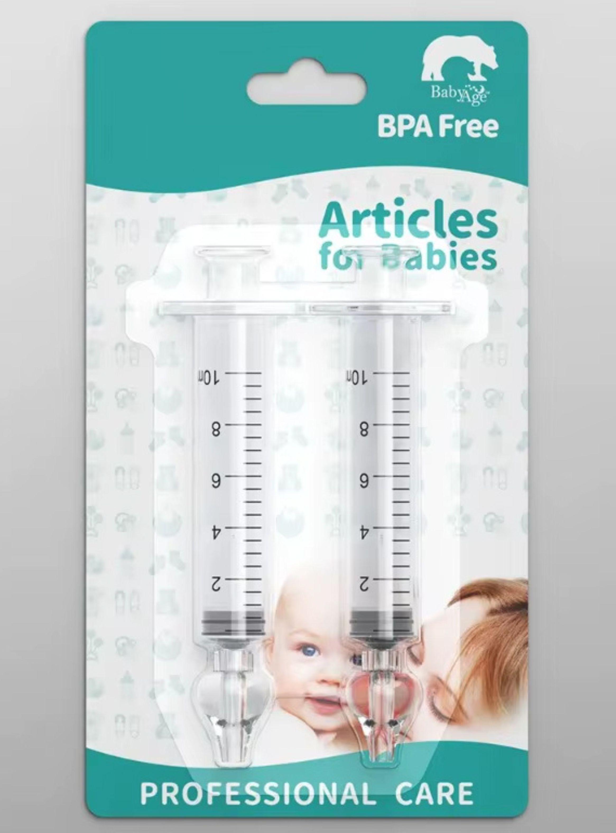 Jeringa Pack 2 Aspirador Nasal Para Lavado Mocos Nariz Bebe-3