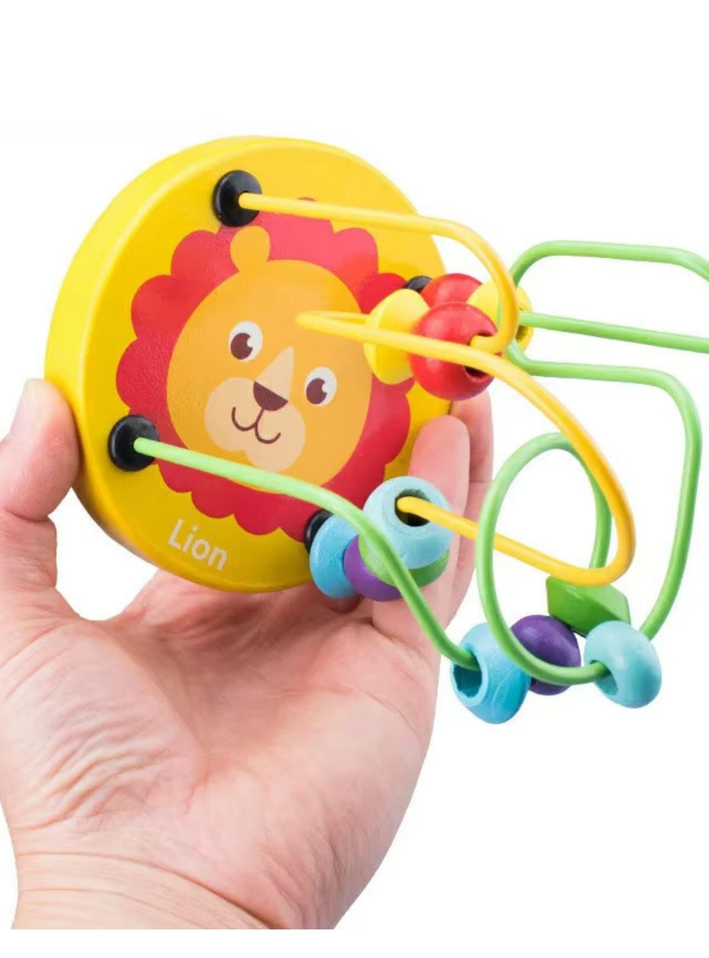 Laberinto De Cuentas Madera Juguete Didactico Abaco Colores-3