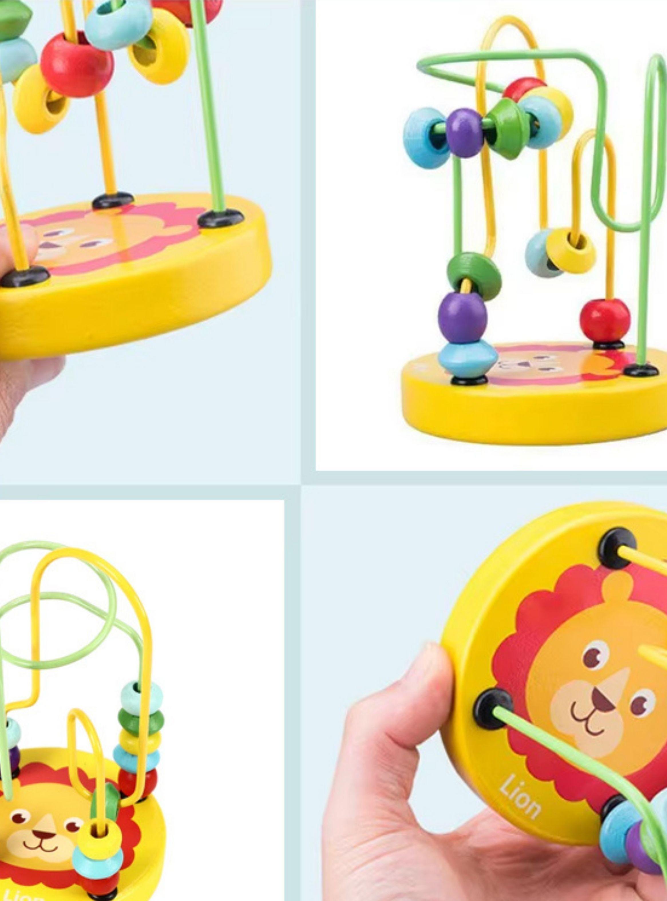 Laberinto De Cuentas Madera Juguete Didactico Abaco Colores-4