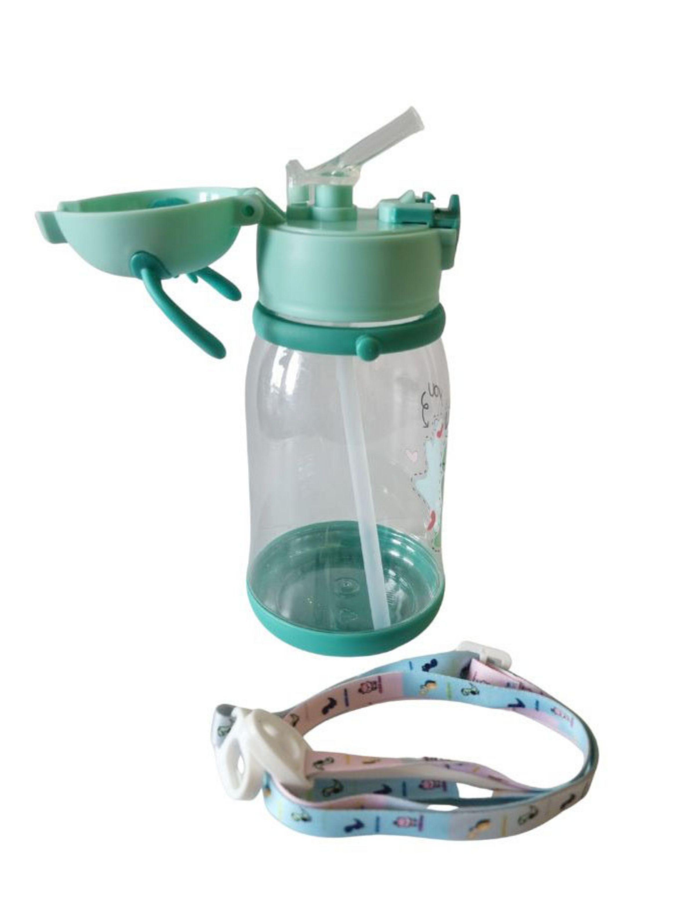 Botella Bombilla Para Agua Antiderrame Con Correa Niños-3