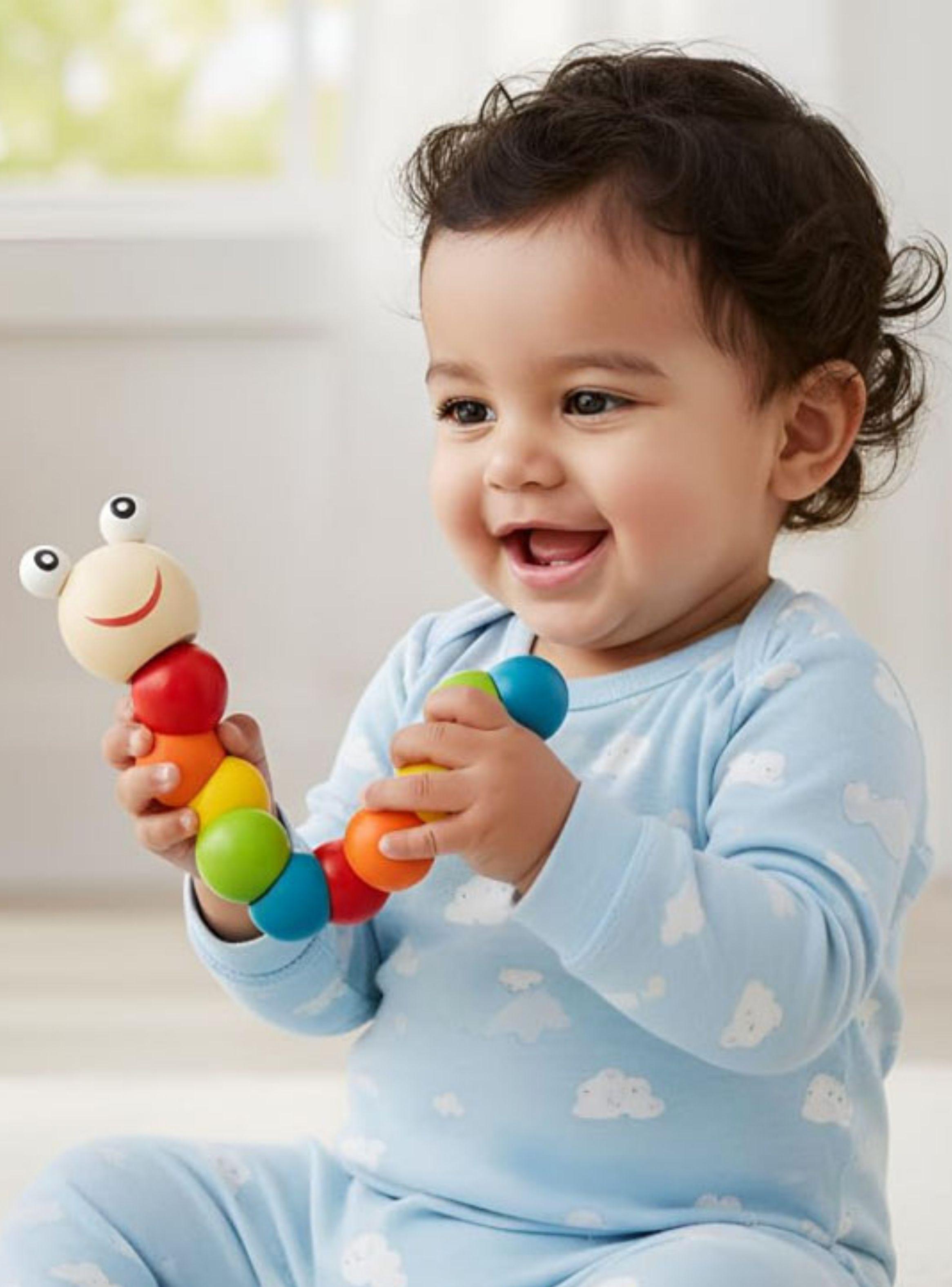 Cuncuna Flexible Juguete Madera Gusano Didactico Sensorial-3