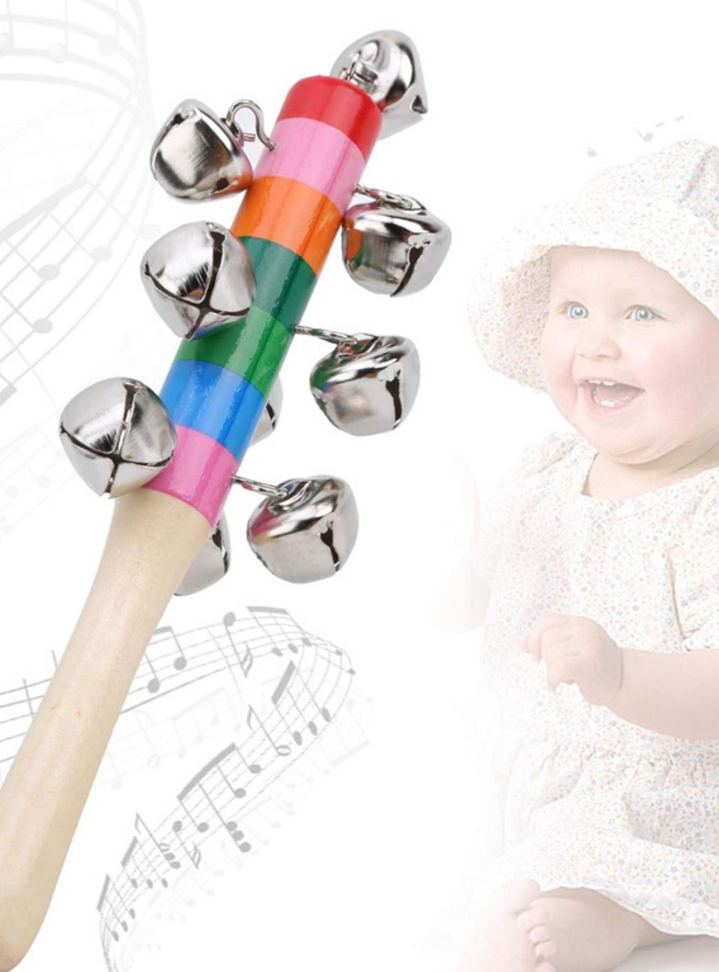 Cascabel Para Niños Juguete Musical De Ritmo Mango Madera-4