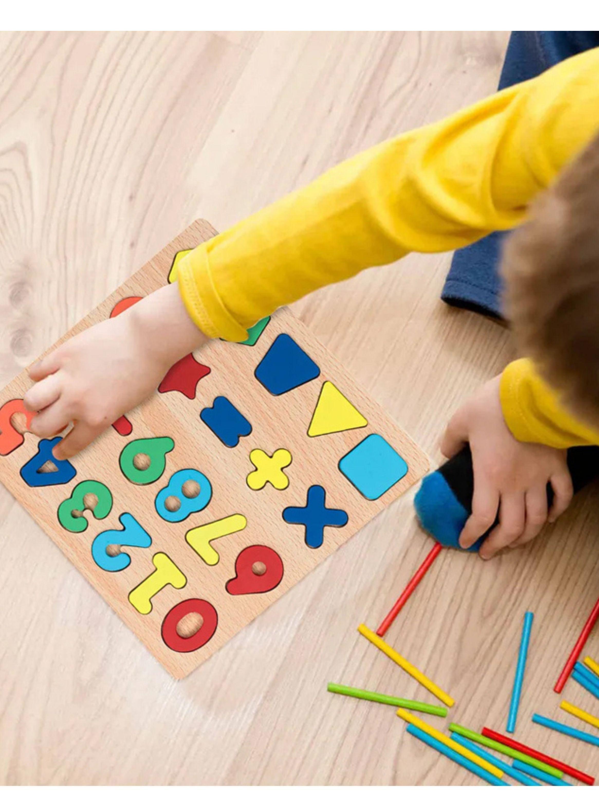 Puzzle Encaje De Madera Letras Abecedario Numeros Didactico-3
