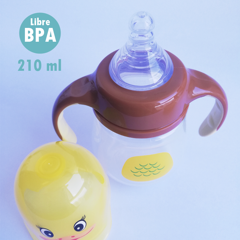 Mamadera Biberon Tetero Con Manillas Tapa Diseño Bebe Guagua-1