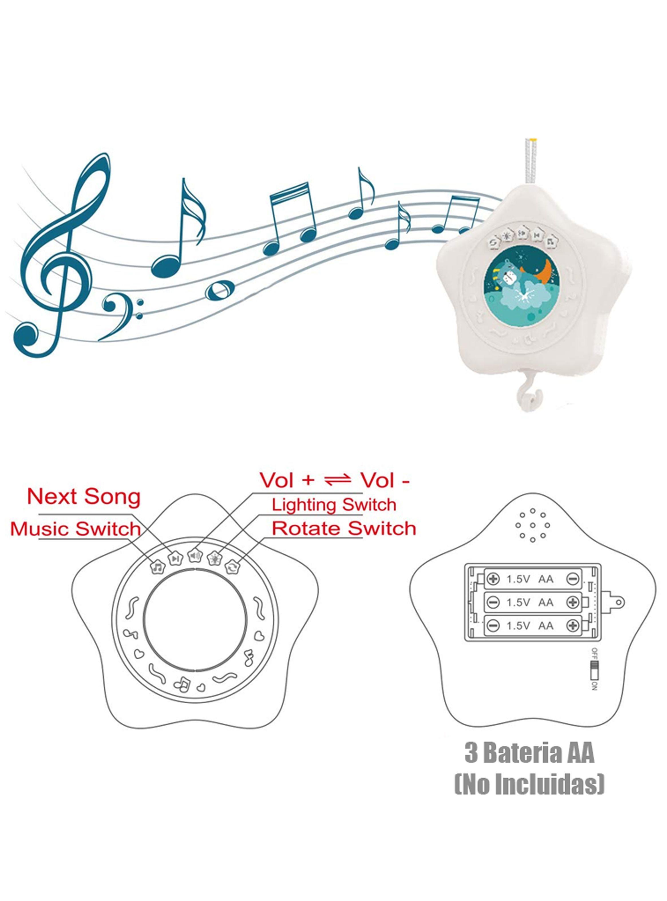 Movil Para Cuna de Bebe Con Música Juguete Cochecito Giratorio-2