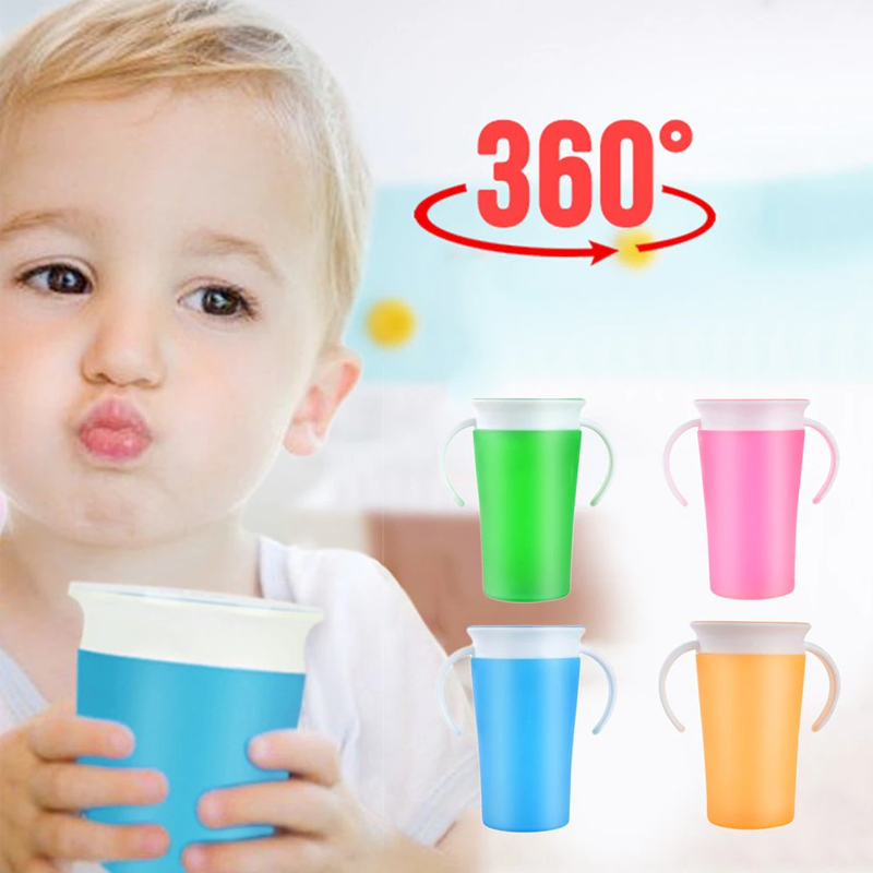 Taza Antiderrame Vaso Mágica 360 Antiderrame Manilla Niños-4