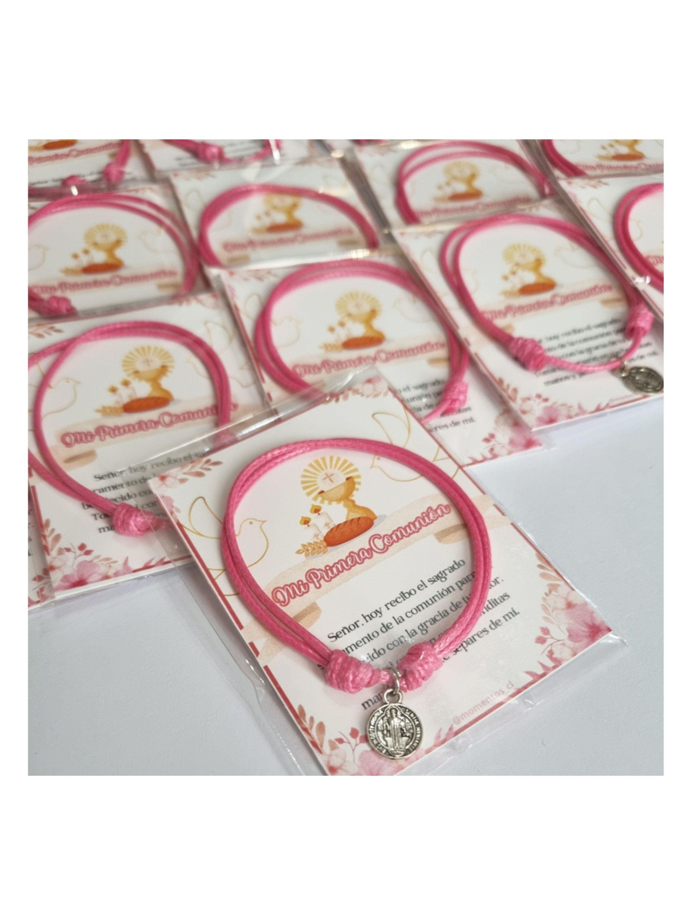 Recuerdos Encintados Primera Comunion 12 Pulseras + Tarjetas-1
