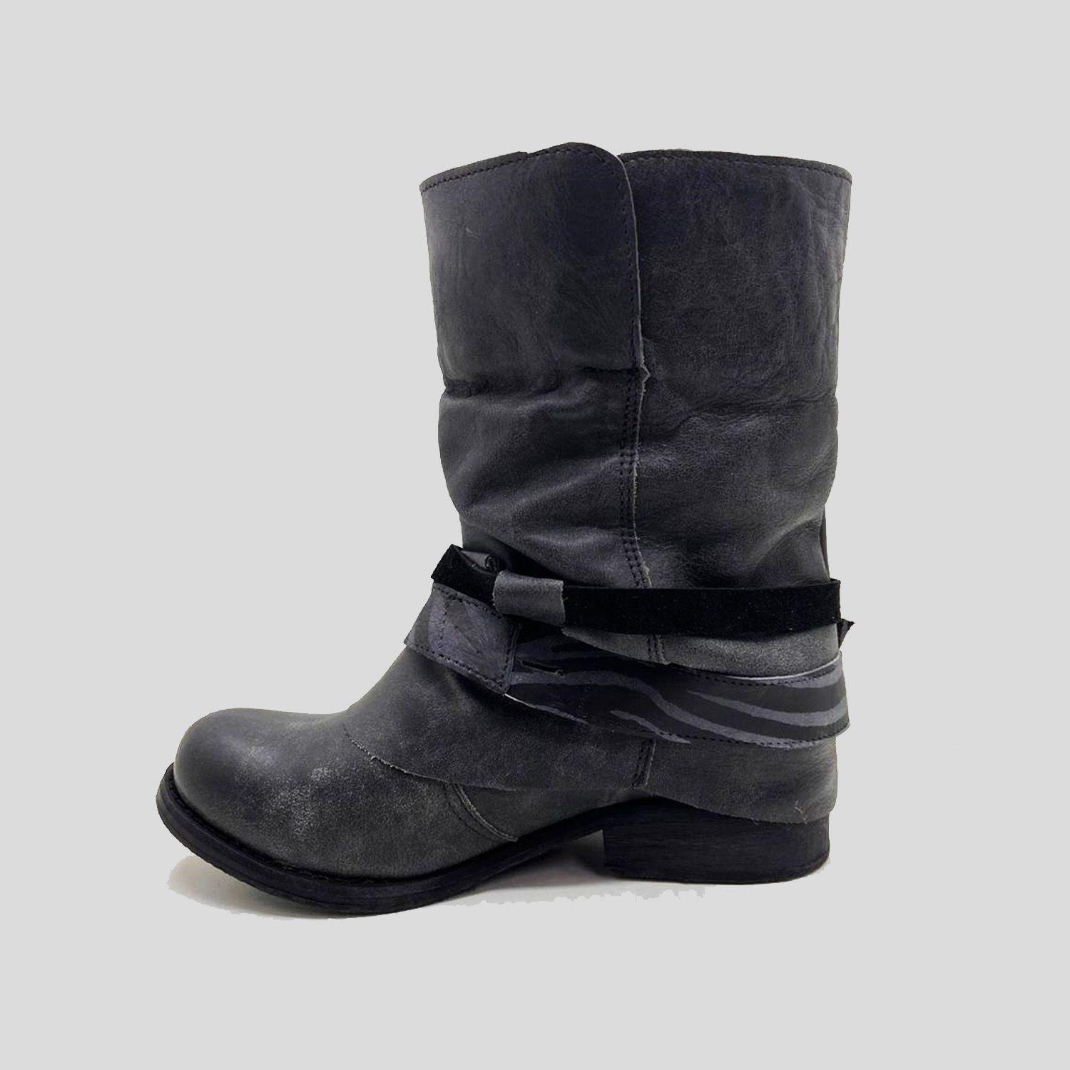 BOTIN CALLIE CUERO GRAFITO AMANO SHOES-1