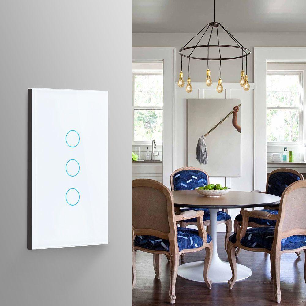 Interruptor Triple Inteligente Blanco Zigbee-3