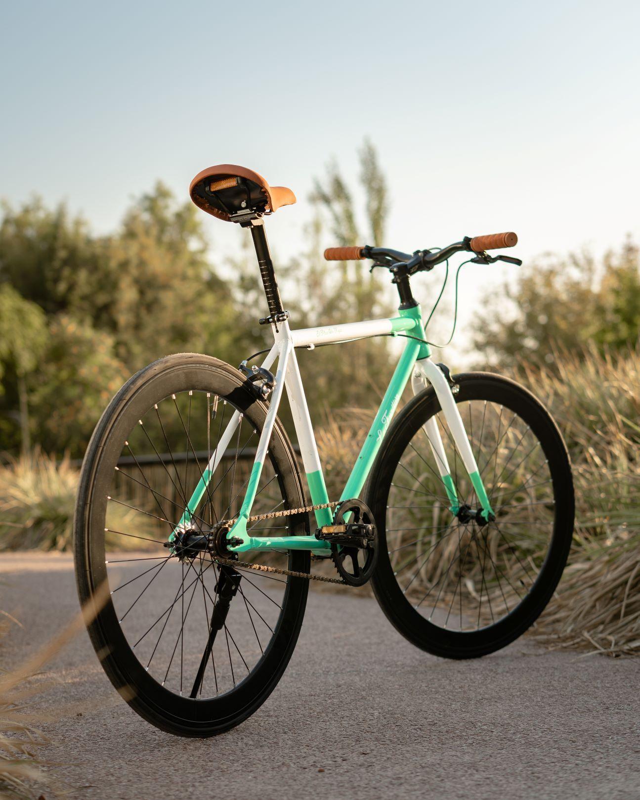 Bicicleta urbana La Fugitiva El Plan de Fuga Verde - Blanco-2