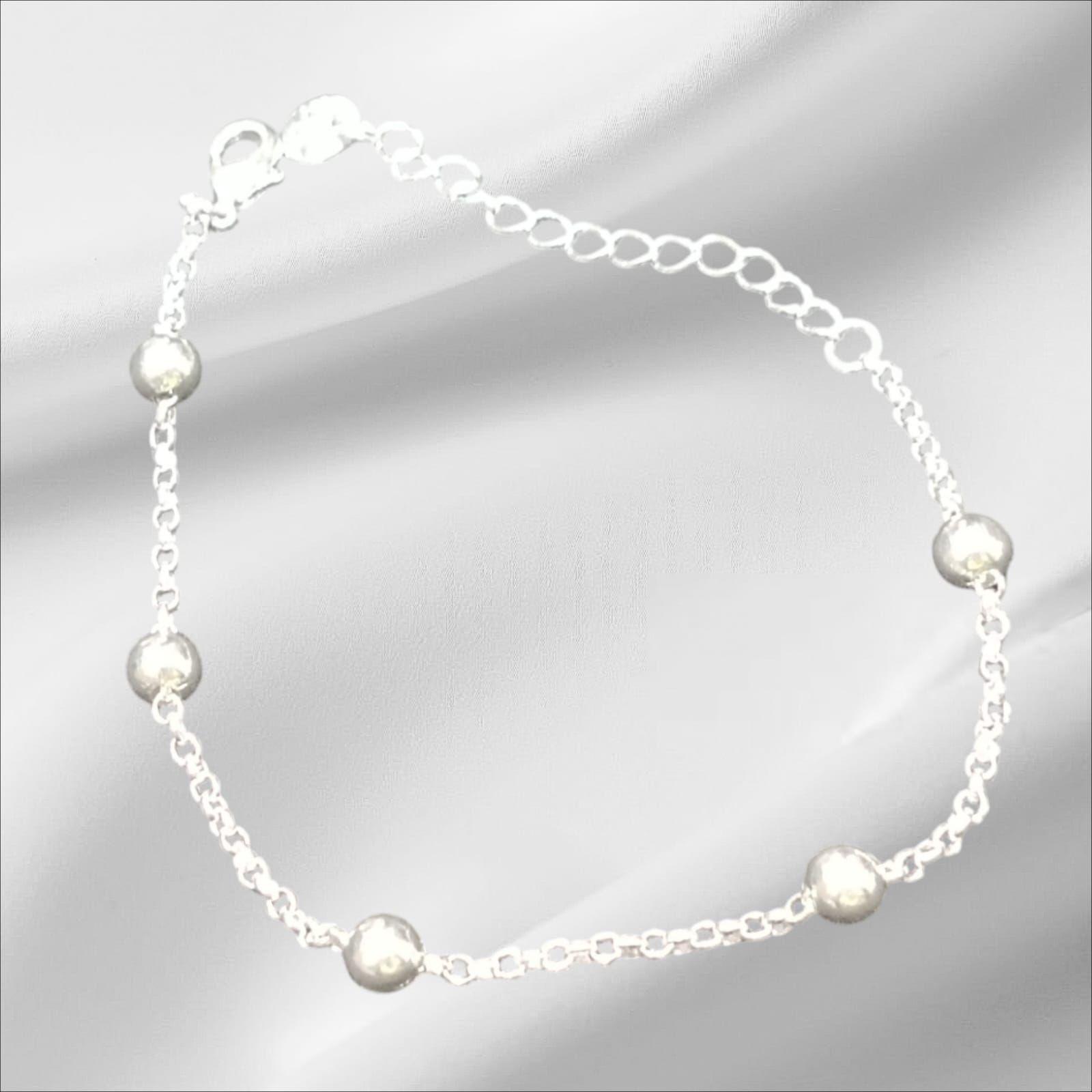 Pulseras De Plata Con Esferas-3