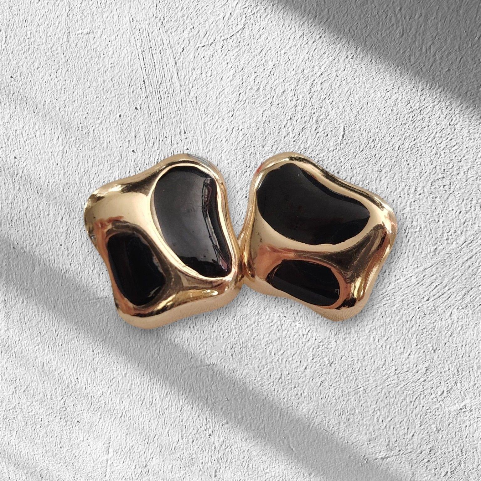 Aros Geom tricos Negro Dorado-2