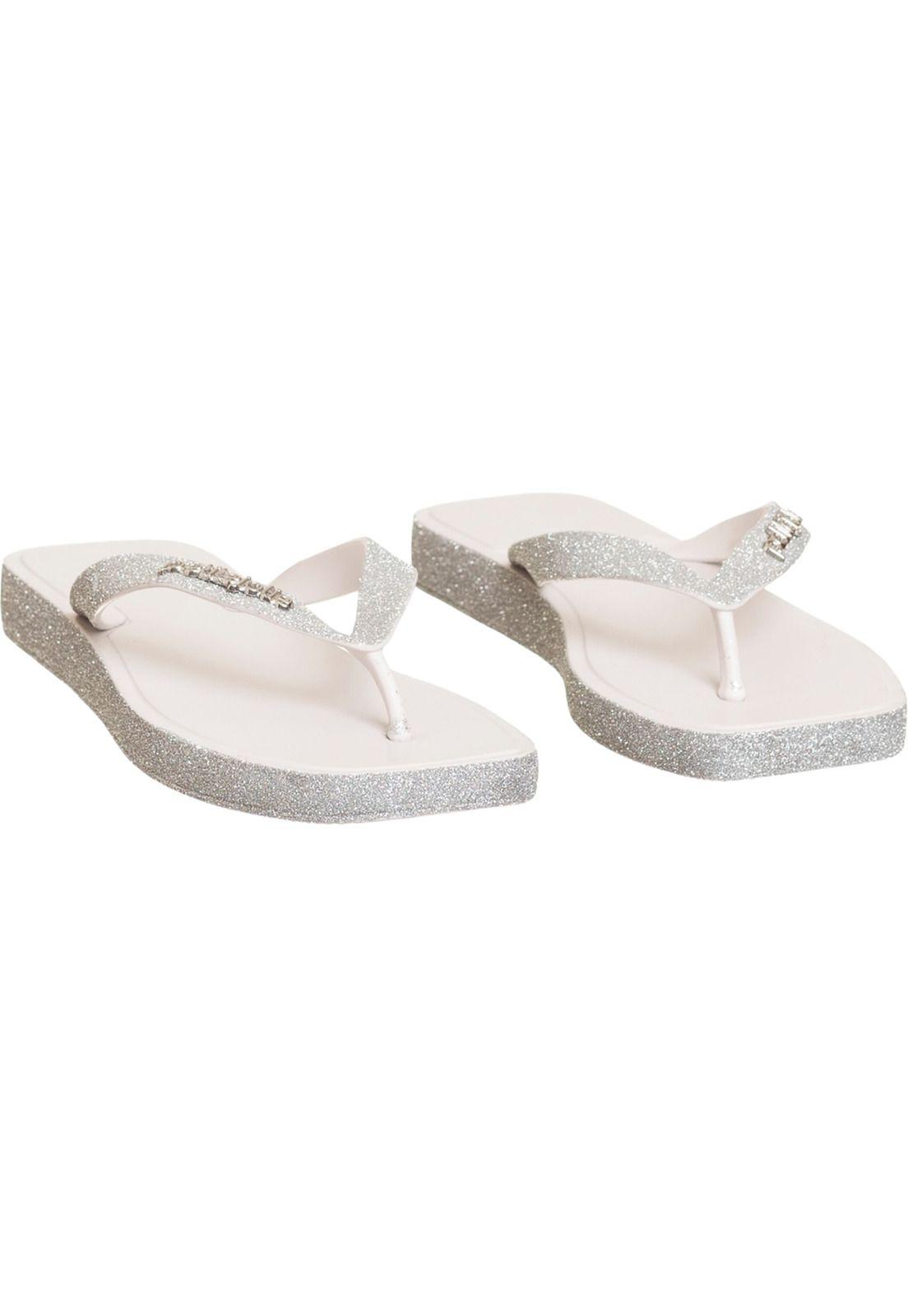 Sandalia Mujer Blanco Square Brillo Petite Jolie-2