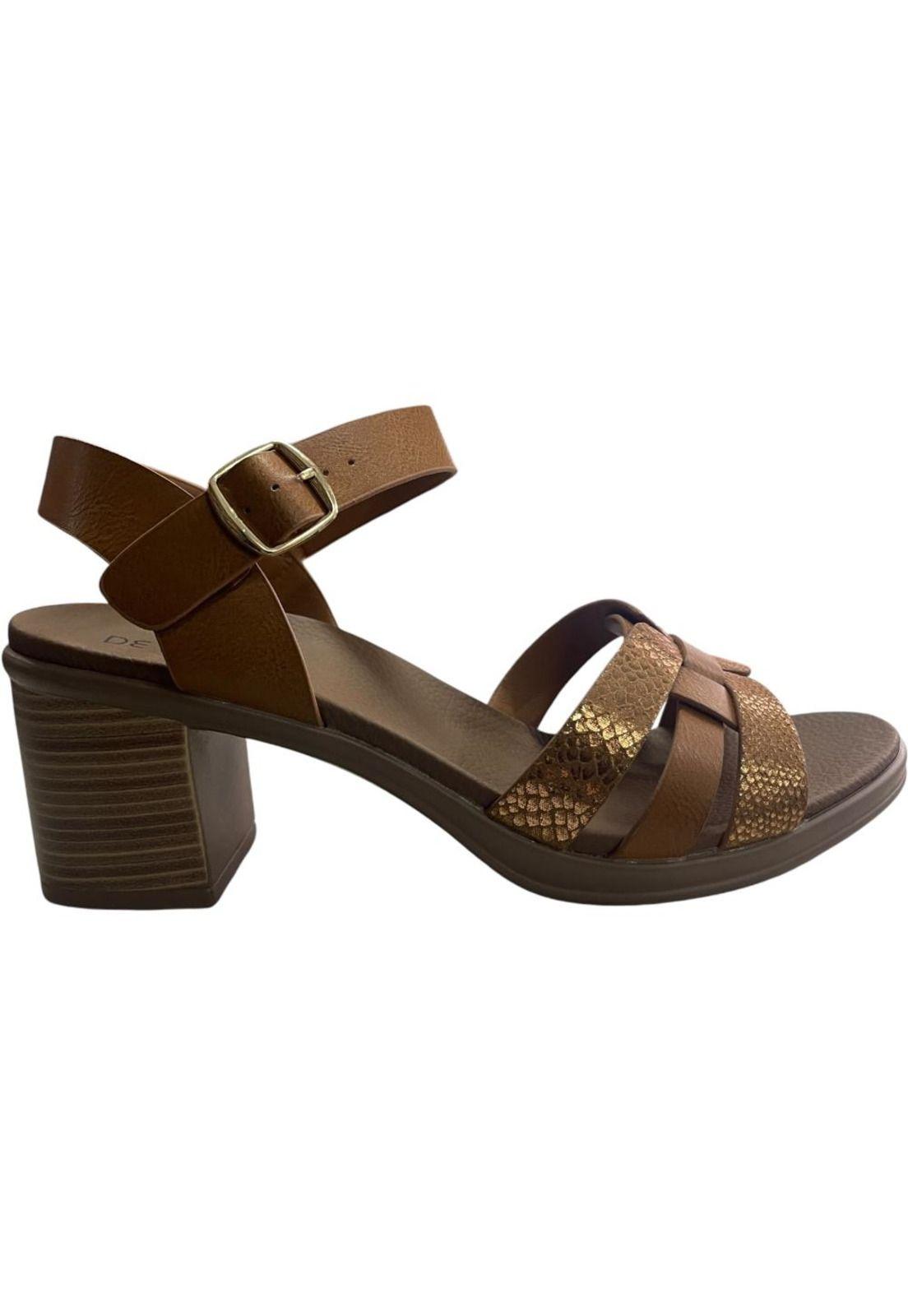 Sandalia Mujer Camel Basilia Detogni-0