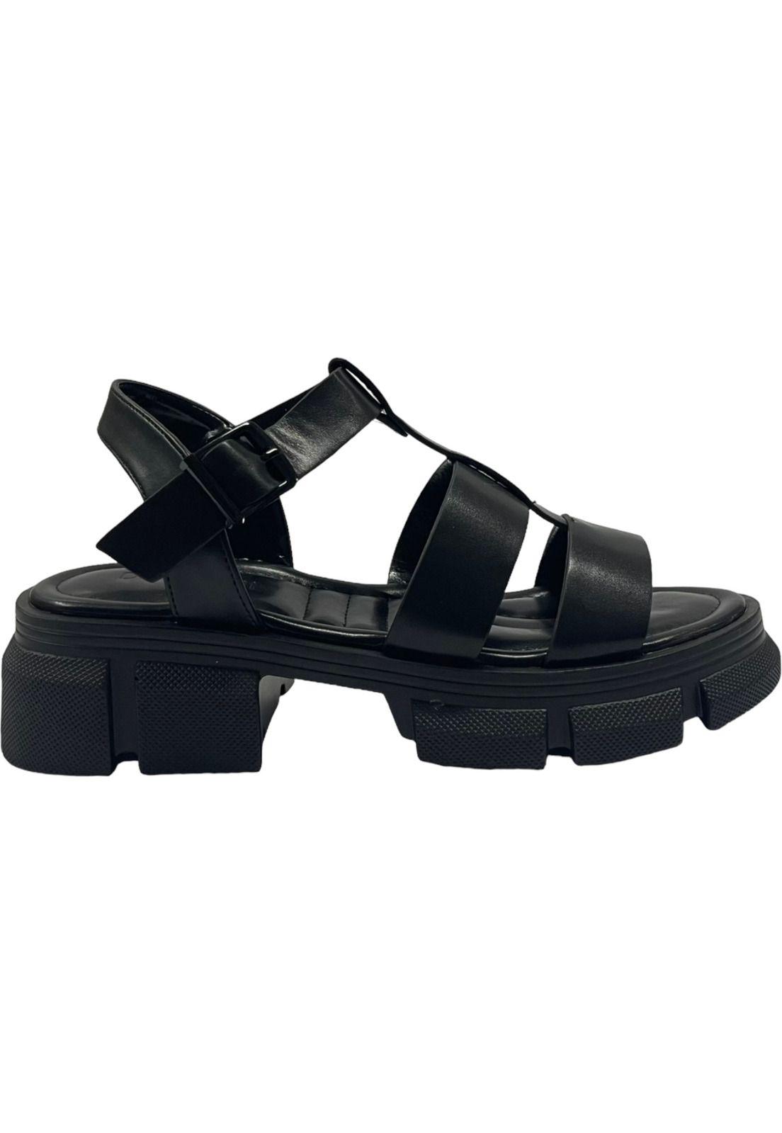 Sandalia Mujer Negro Eduarda Detogni-0