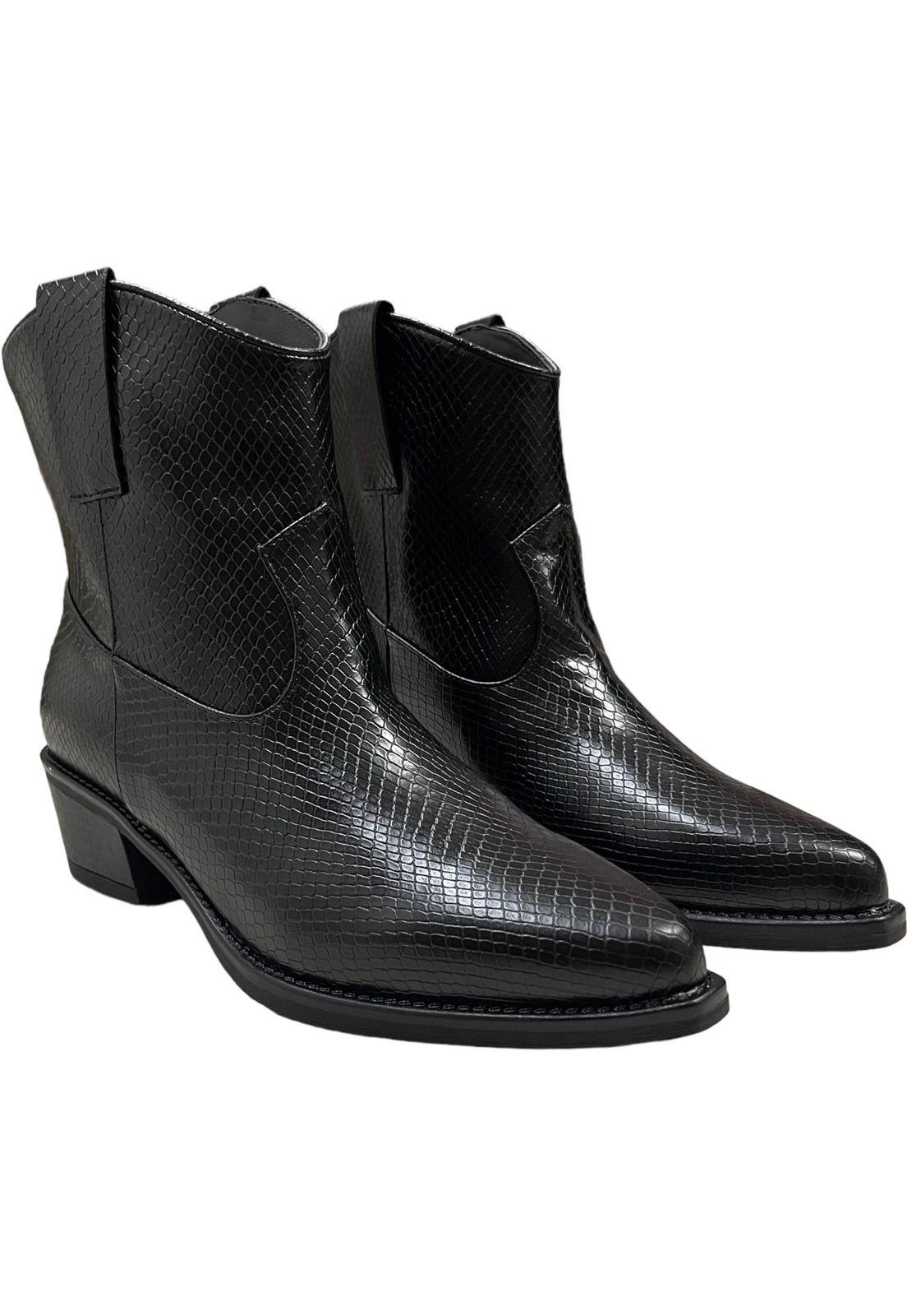 Botin Mujer Negro Texas Detogni-3