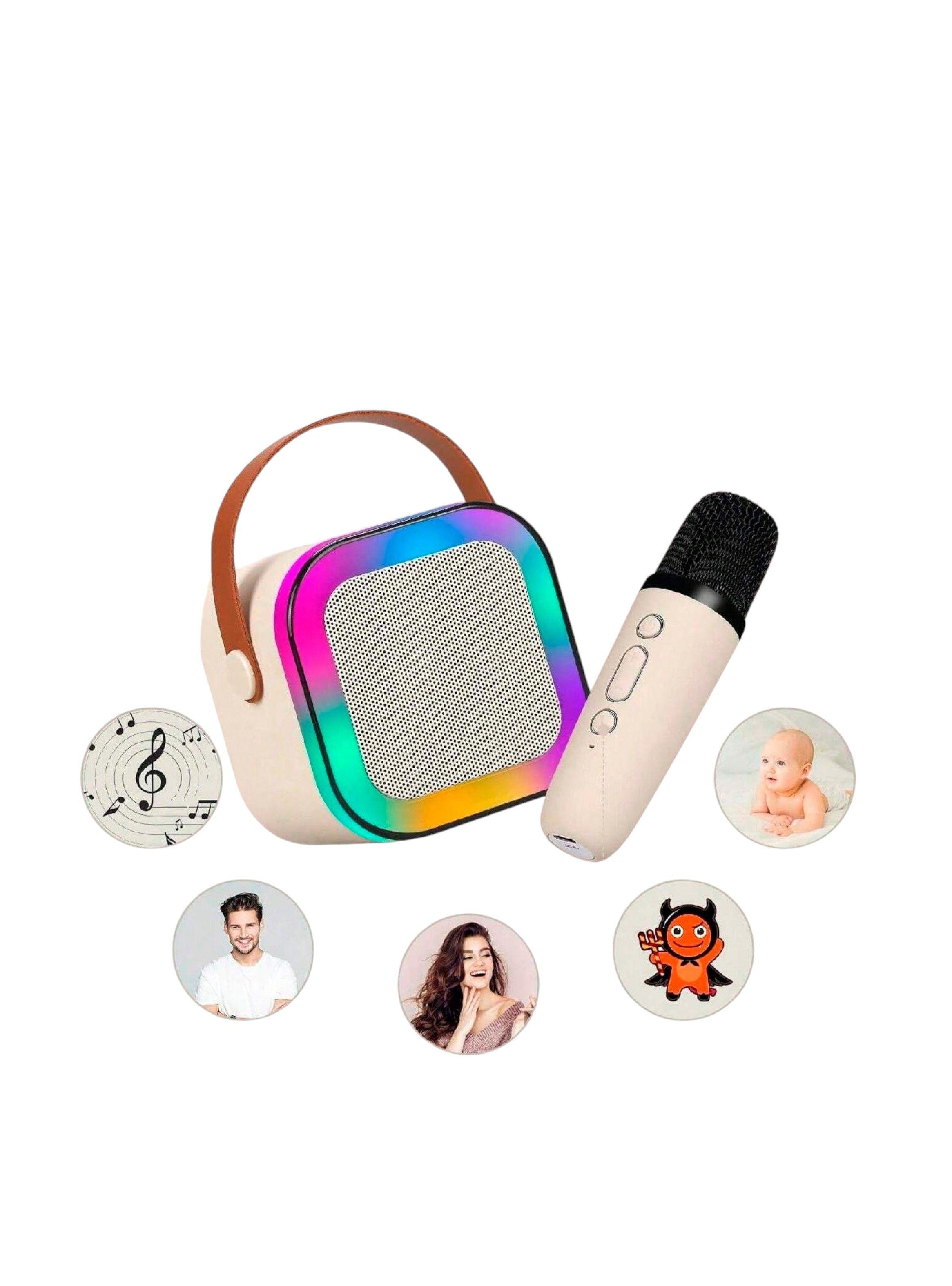 Parlante Portátil Bluetooth Led Karaoke Con Micrófono-3