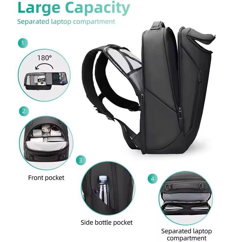 Mochila Impermeable Multifuncional Carga USB Ideal Viajes y Oficina-7