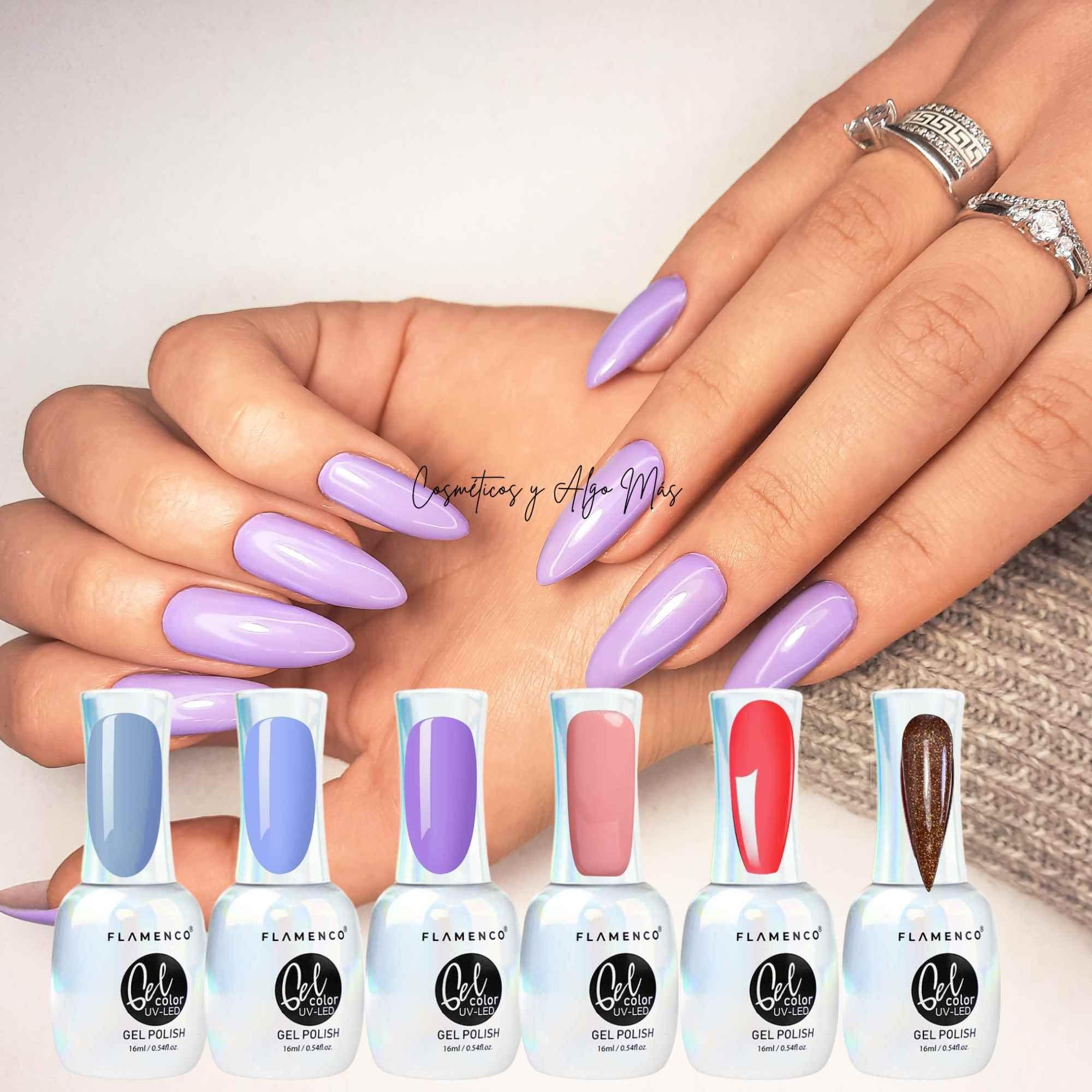 Set de 6 esmaltes semipermanentes secado uv larga duración-2