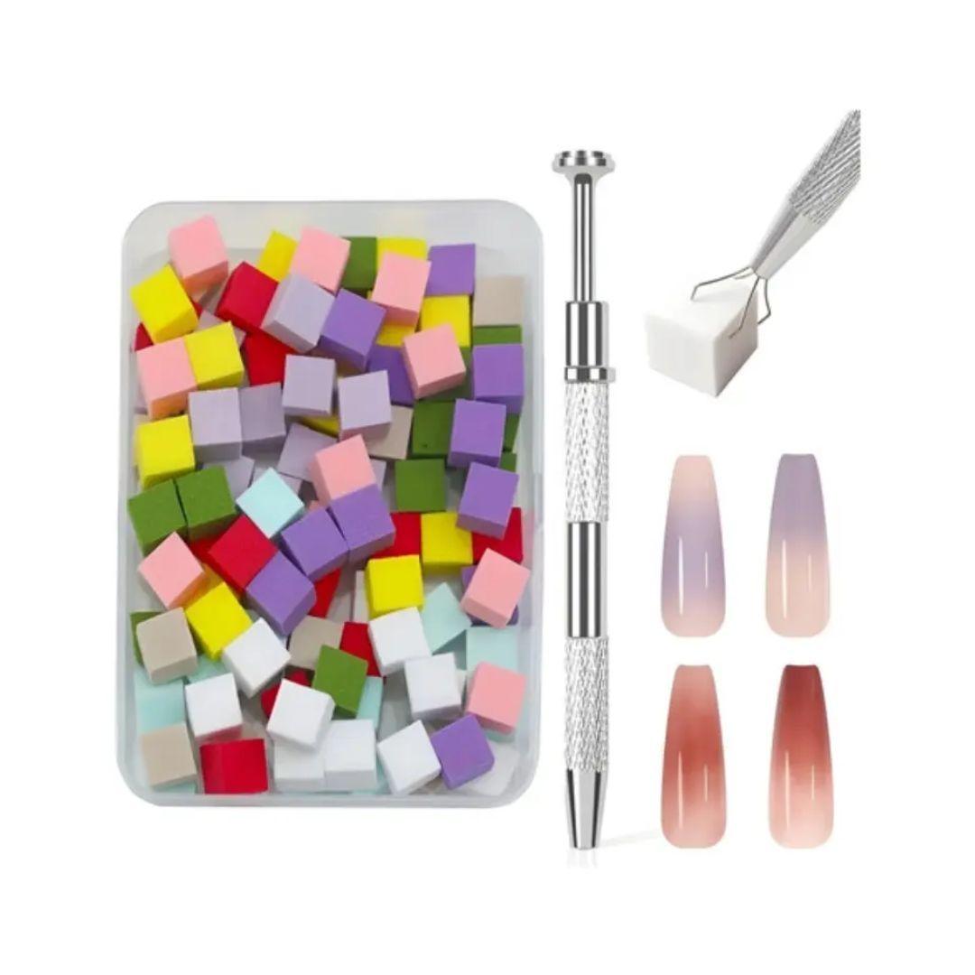 Set de mini esponjas con pinza para degradados de esmalte y decoracion-5
