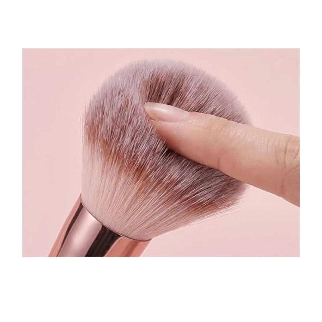 Brocha de maquillaje para polvos y rubor de cerdas seminaturales-3