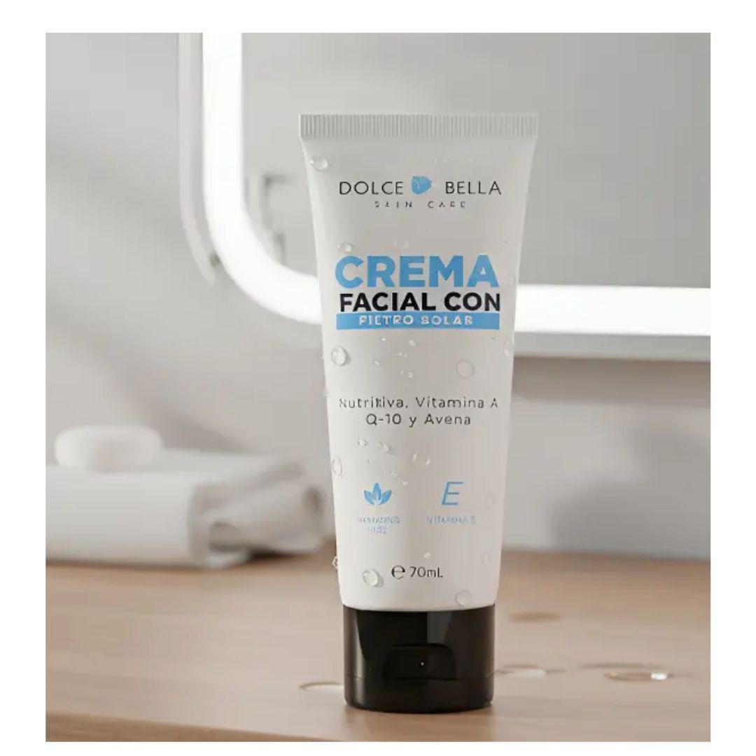 Crema facial nutritiva con filtro solar Q10 vitamina A y Avena-2