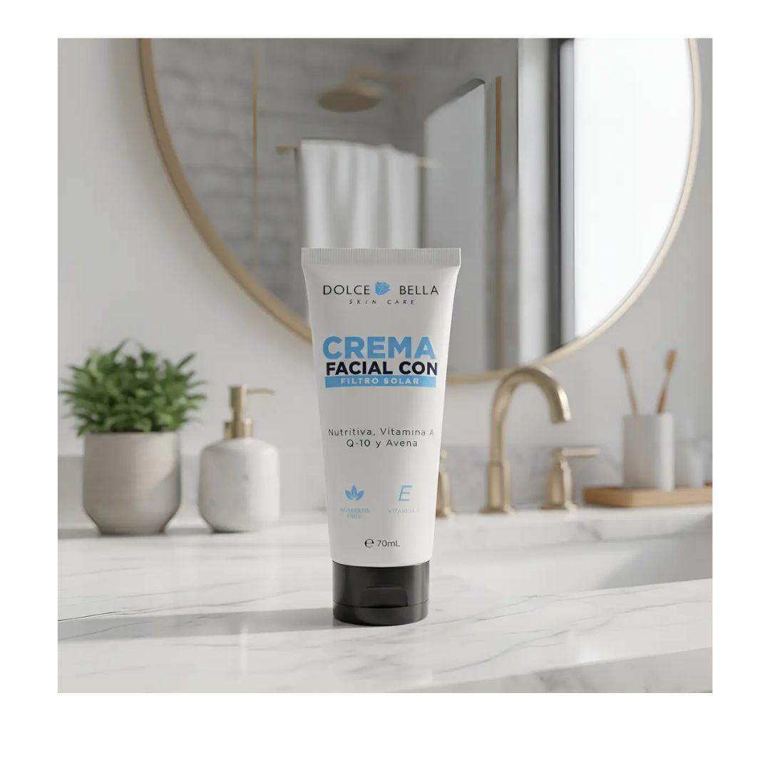 Crema facial nutritiva con filtro solar Q10 vitamina A y Avena-3