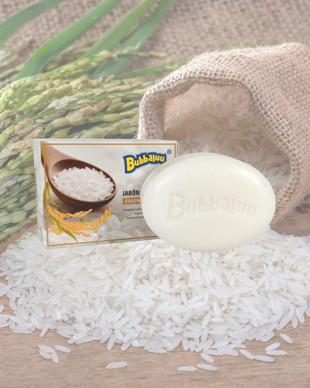 Jabon aclarante en barra con escencia de arroz 100gr-2