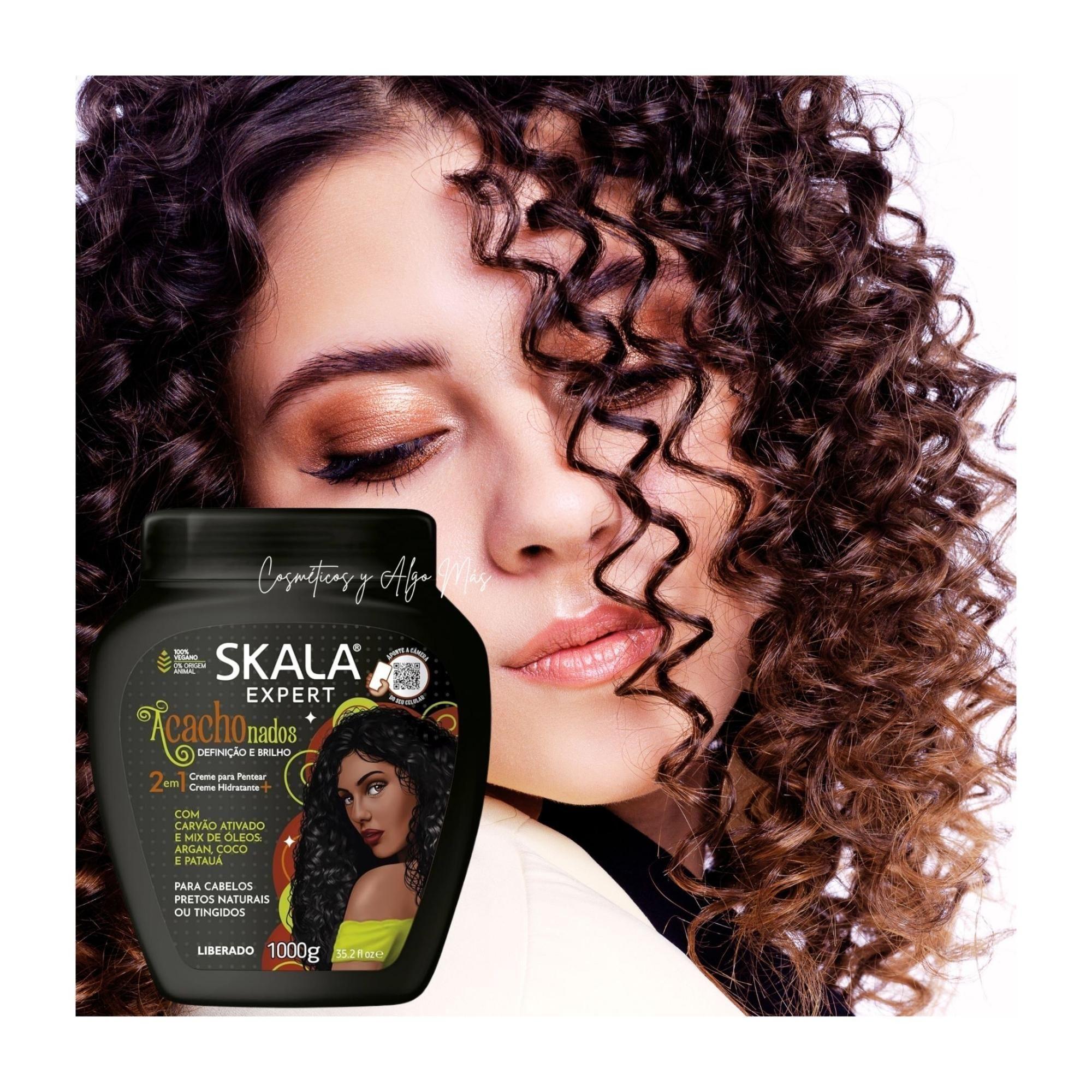 Mascara capilar 2 en 1 co-wash ACACHONADOS para cabello rizo OSCURO-3