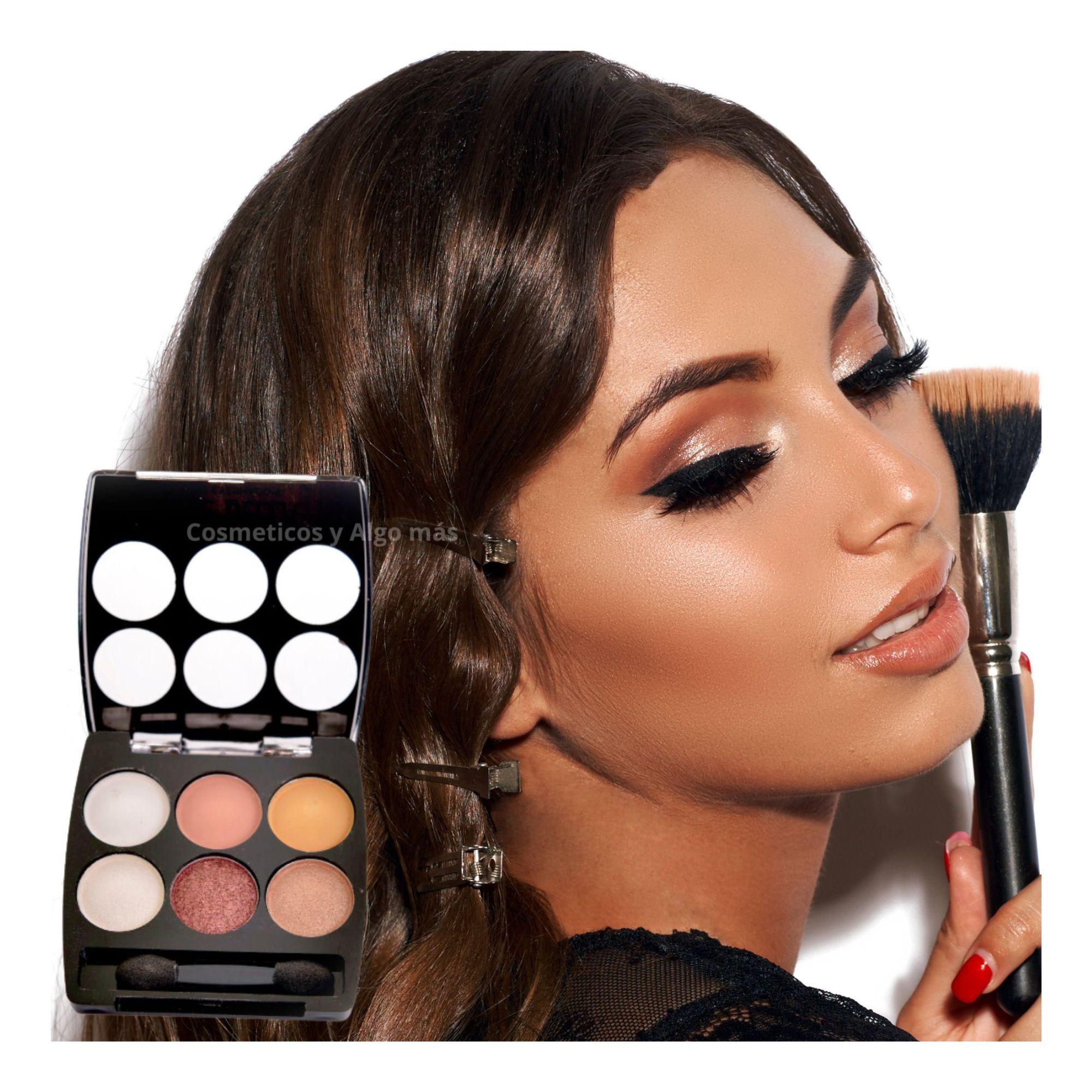 Paleta versátil de sombras para ojos 6 tonos combinables-1