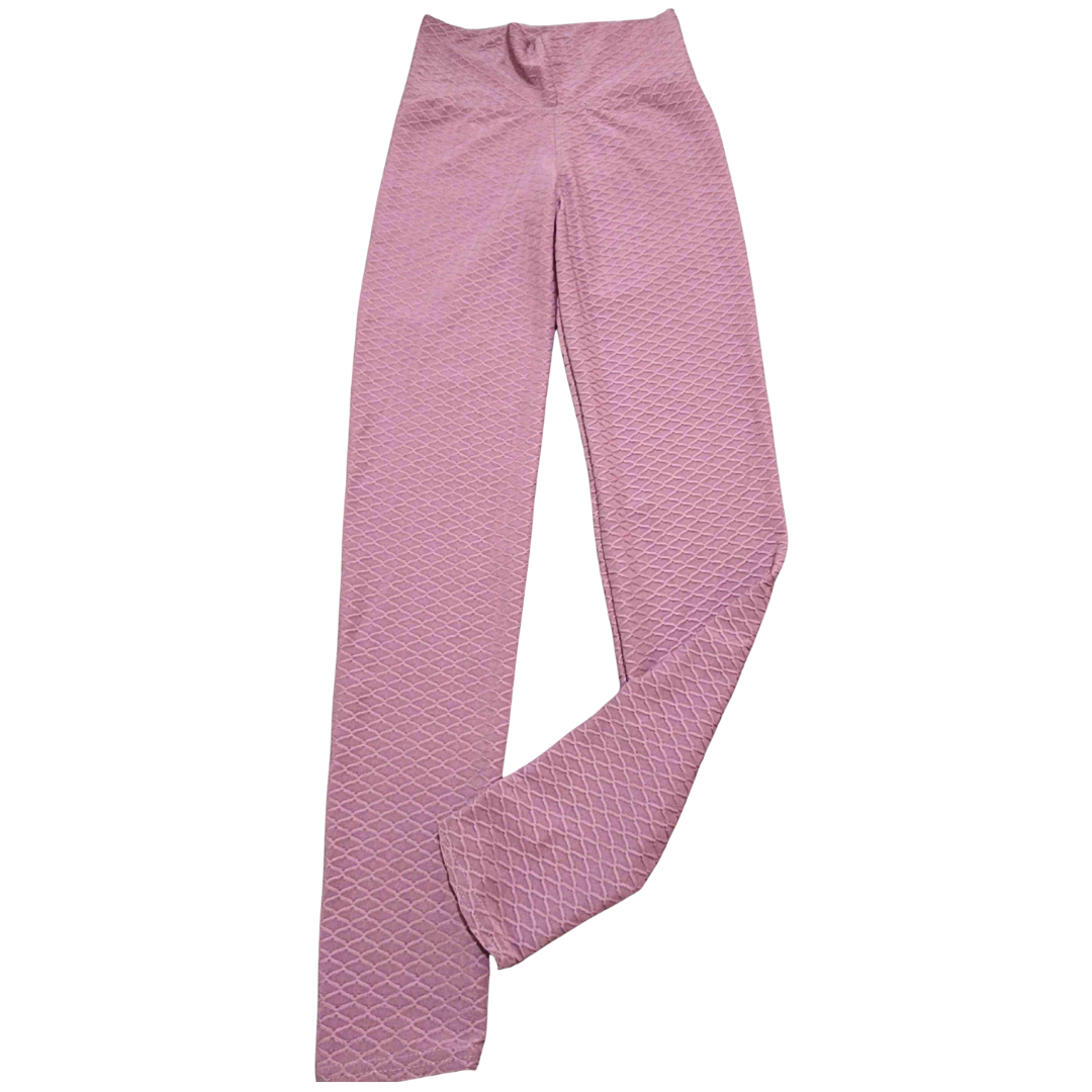 Legging o calza texturizada rosada Elasticada Talla estandar aprox S M-0
