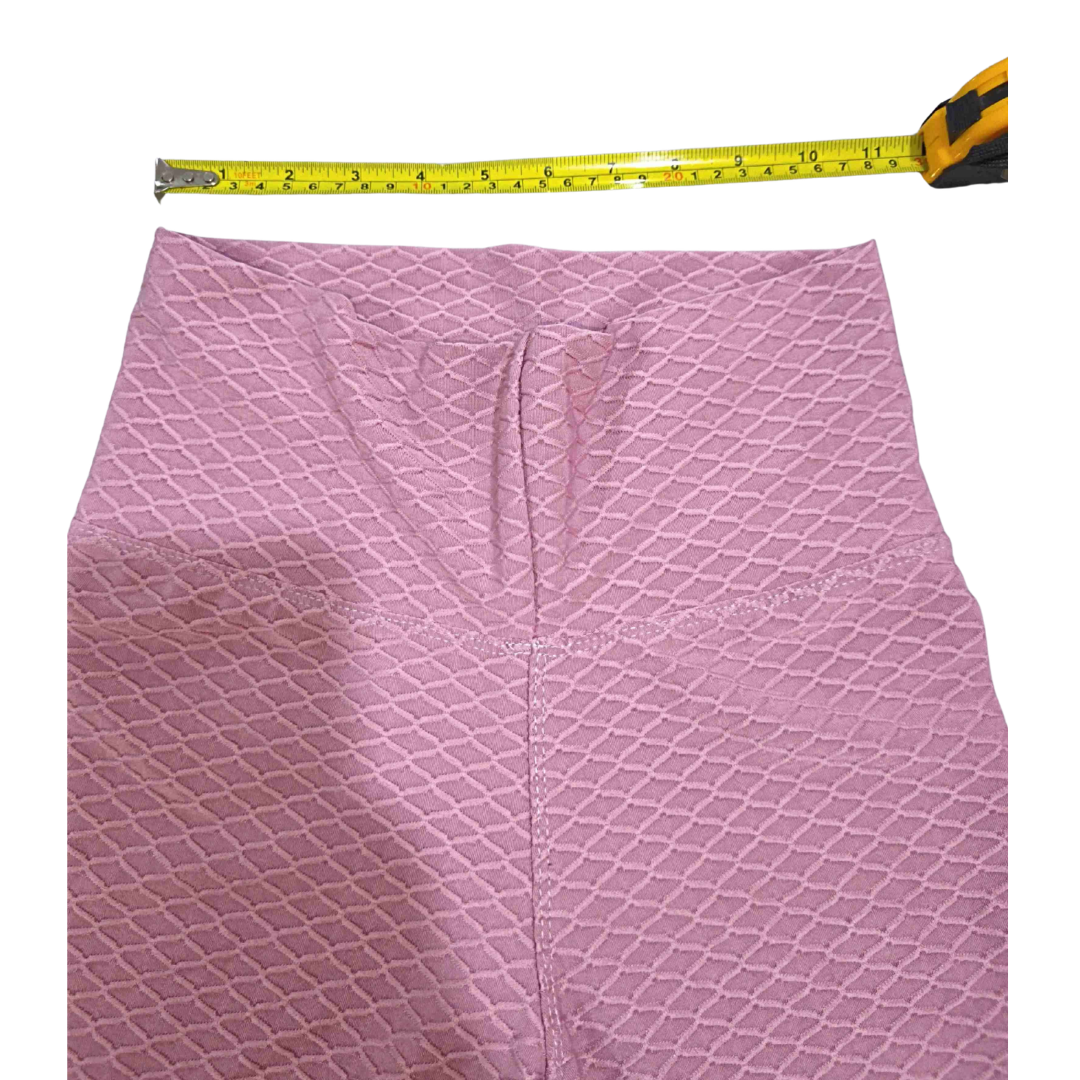 Legging o calza texturizada rosada Elasticada Talla estandar aprox S M-3