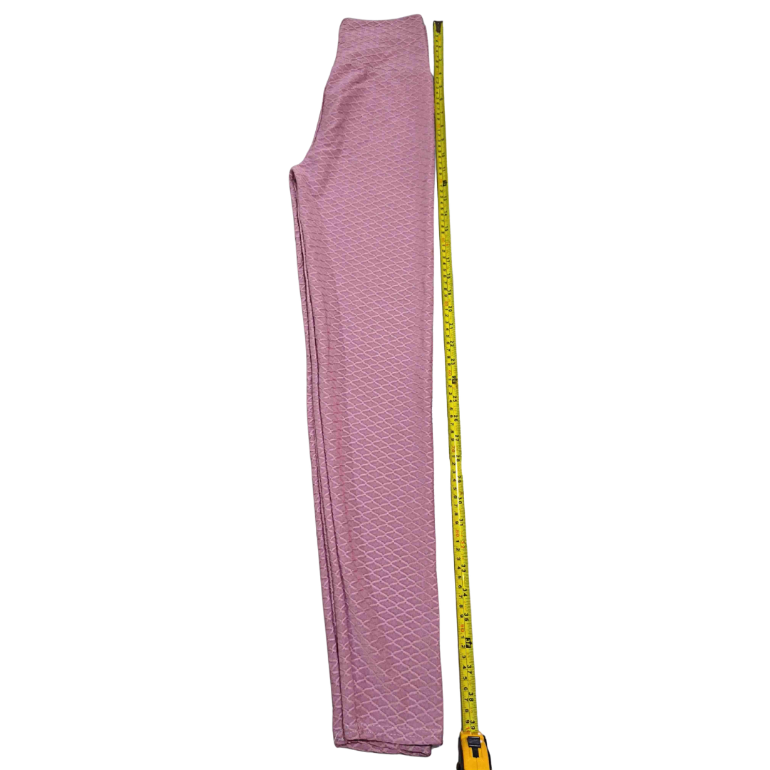 Legging o calza texturizada rosada Elasticada Talla estandar aprox S M-4