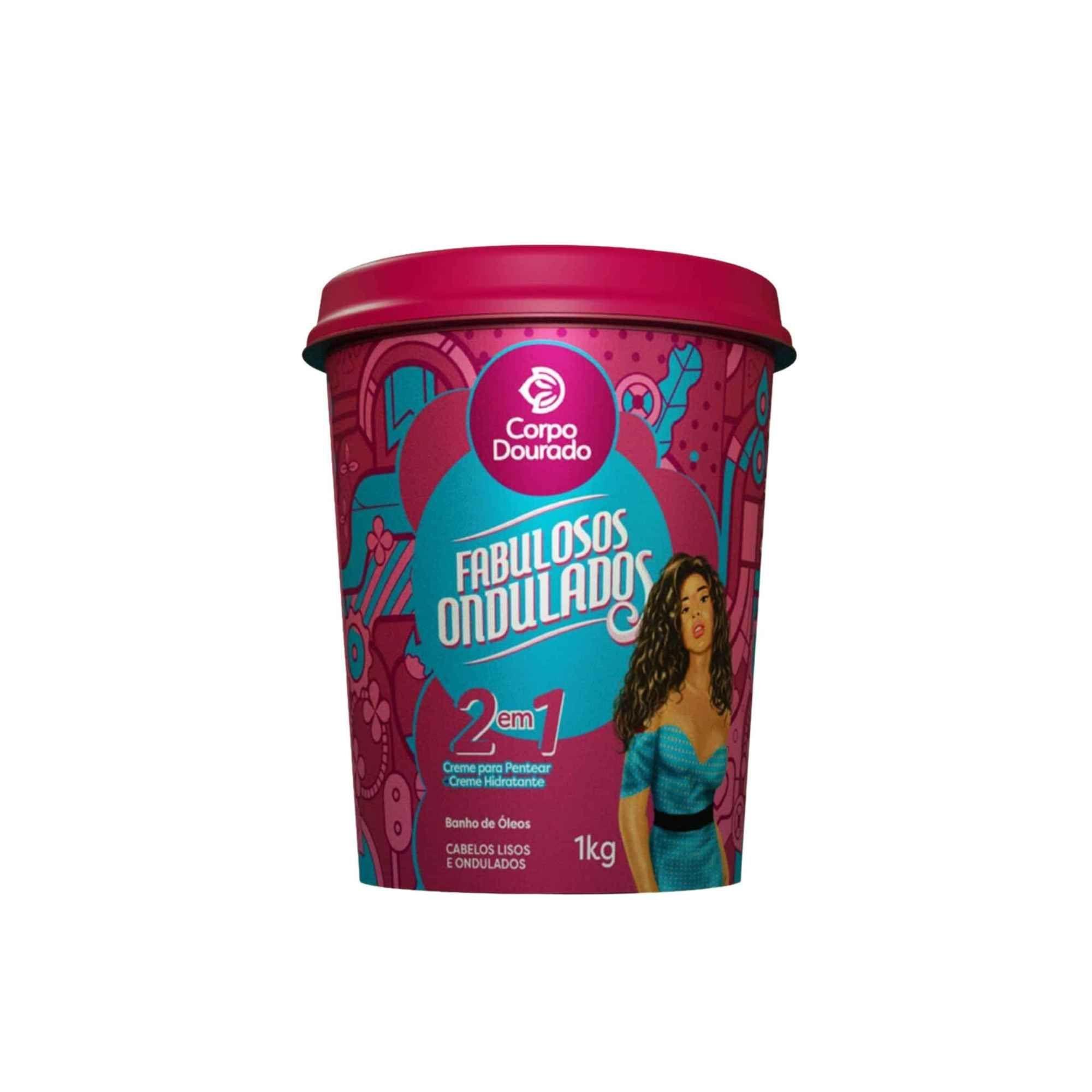 Crema brasileña de hidratacion capilar 2 en 1 Ondulados Fabulosos 1 kg-0