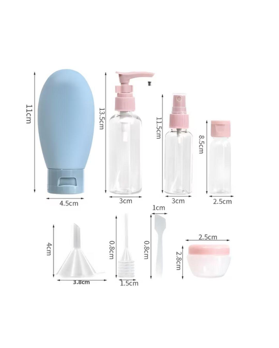 Set de 11 piezas envases vac os viajeros para llevar productos personales-4
