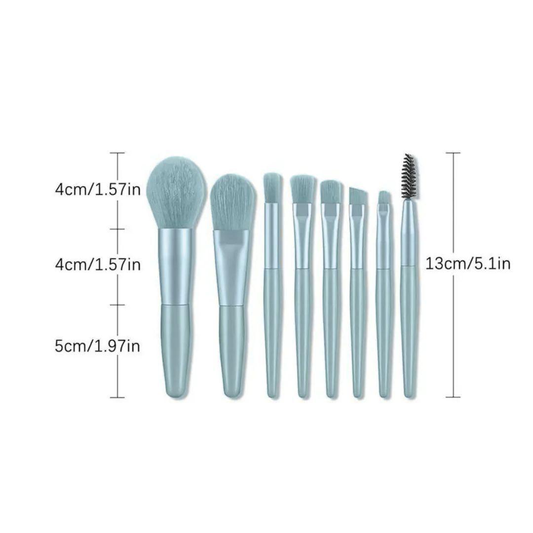 Set de 5 brochas de maquillaje de cerdas seminaturales con estuche-4
