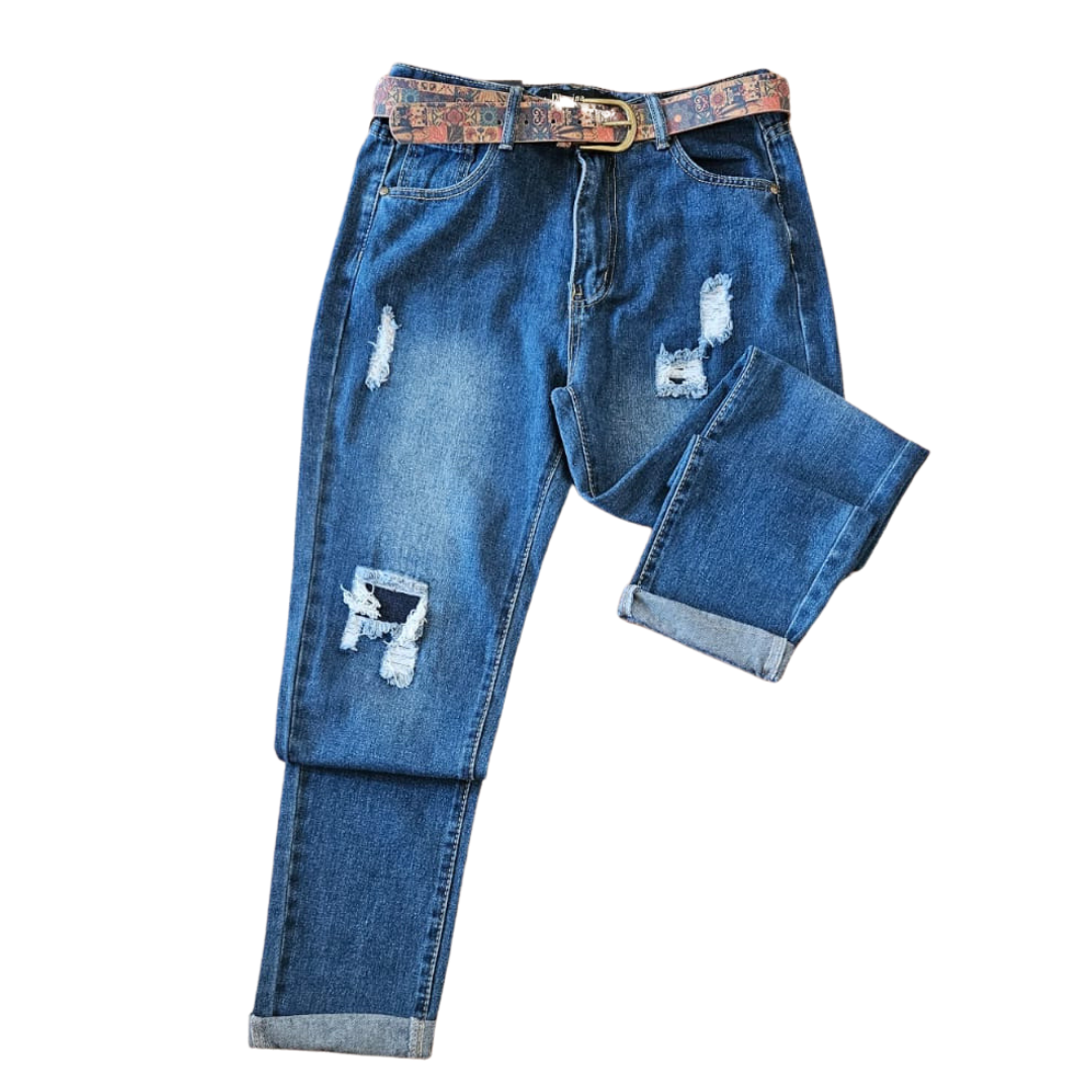 Pantalon estilo MOM para damas en jean de calidad-1