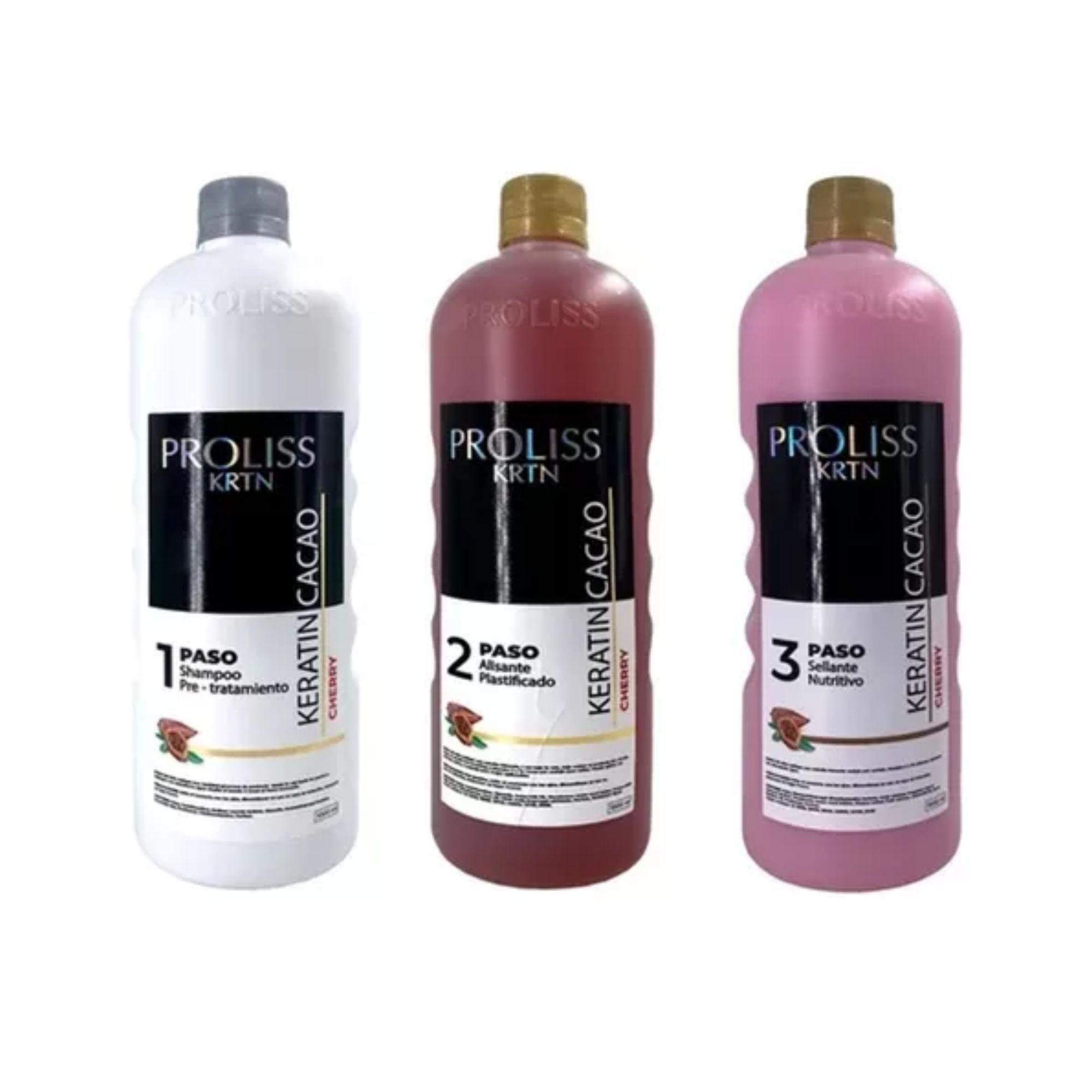 KIT 3 PASOS ALISADO PROFESIONAL PROLISS EFECTO PLASTIFICADO CHERRY-0