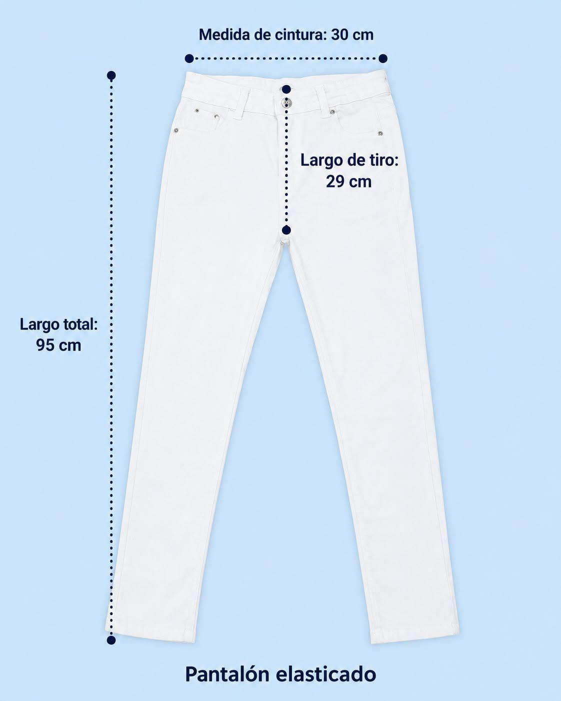 Pantalon estilo skinny para damas en jean de calidad blanco azulado-2