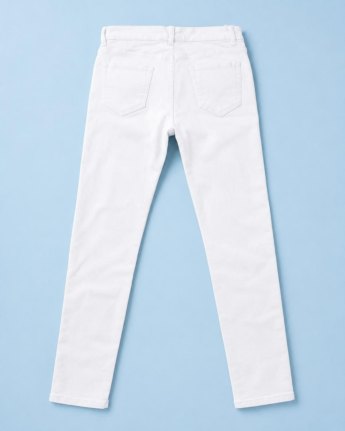 Pantalon estilo skinny para damas en jean de calidad blanco azulado-3
