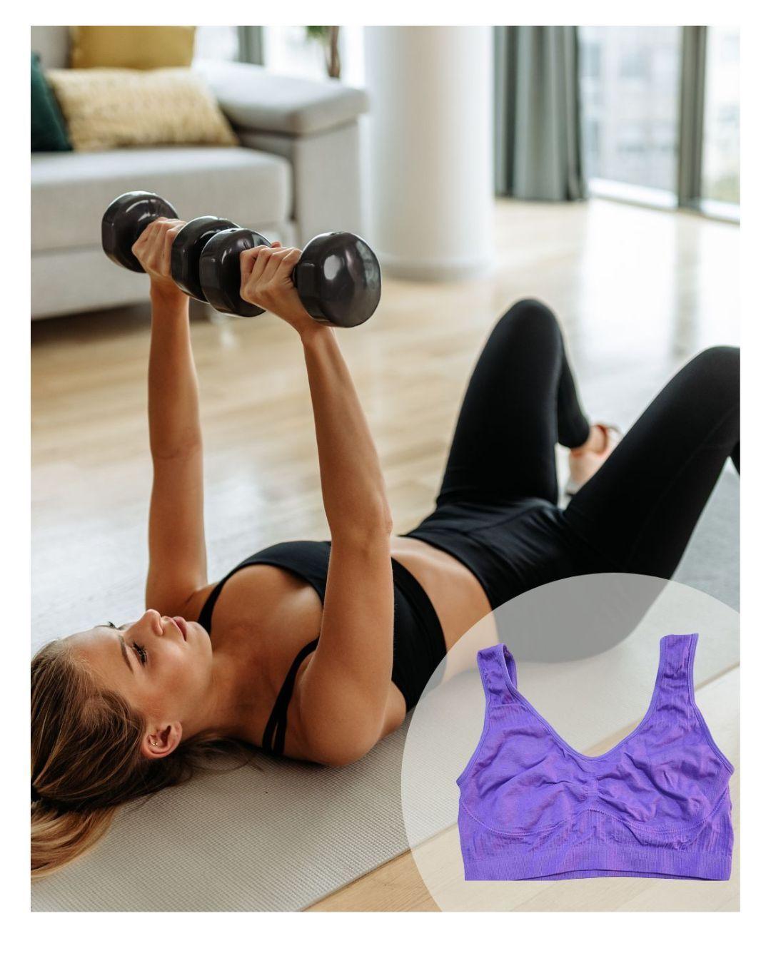 Sosten top o brasier deportivo morado talla unica SM aprox-3